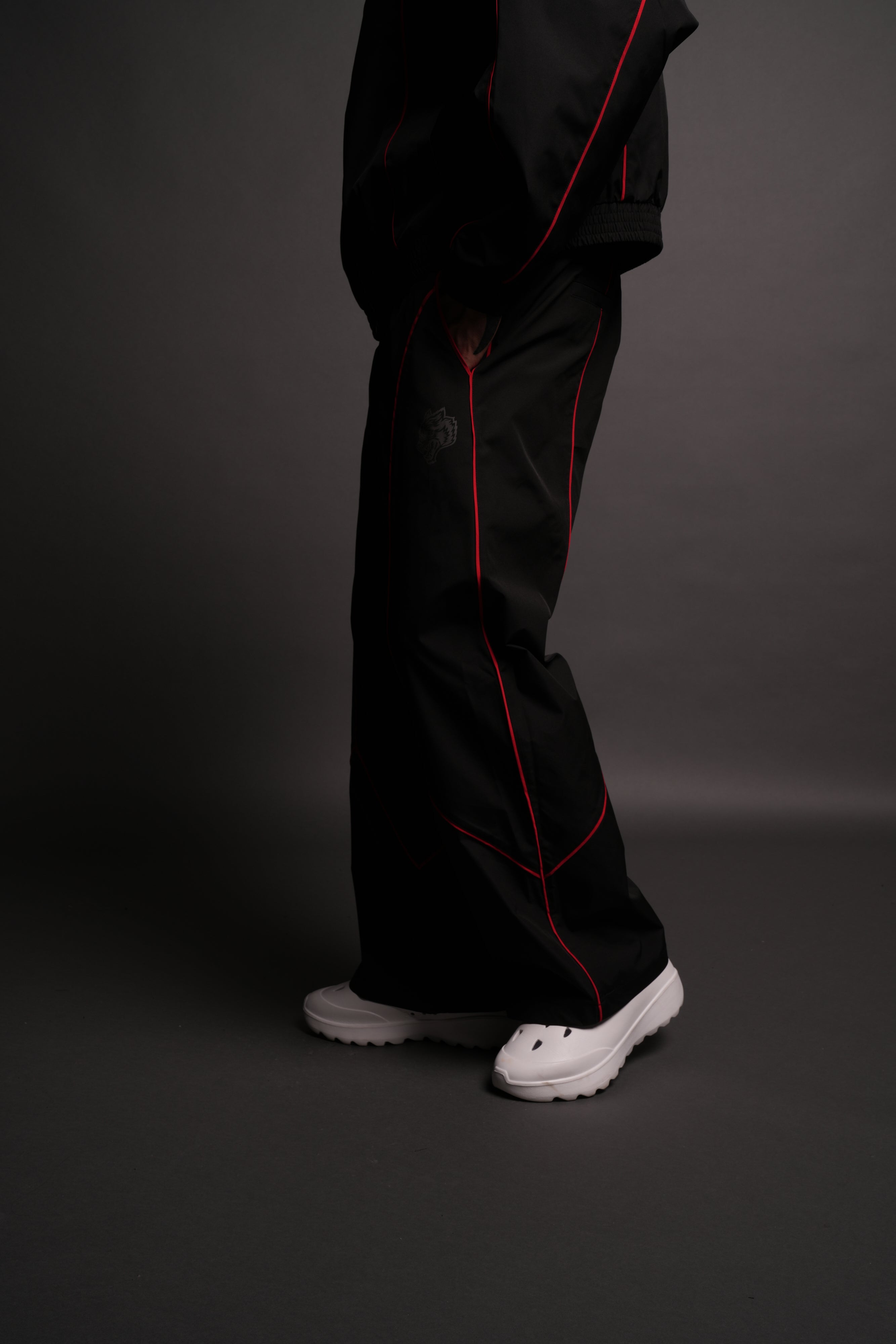 Dual Wolf Men's Quinn Track Pants in Black/Red