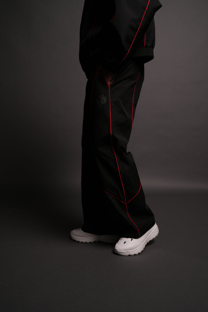 Dual Wolf Men's Quinn Track Pants in Black/Red