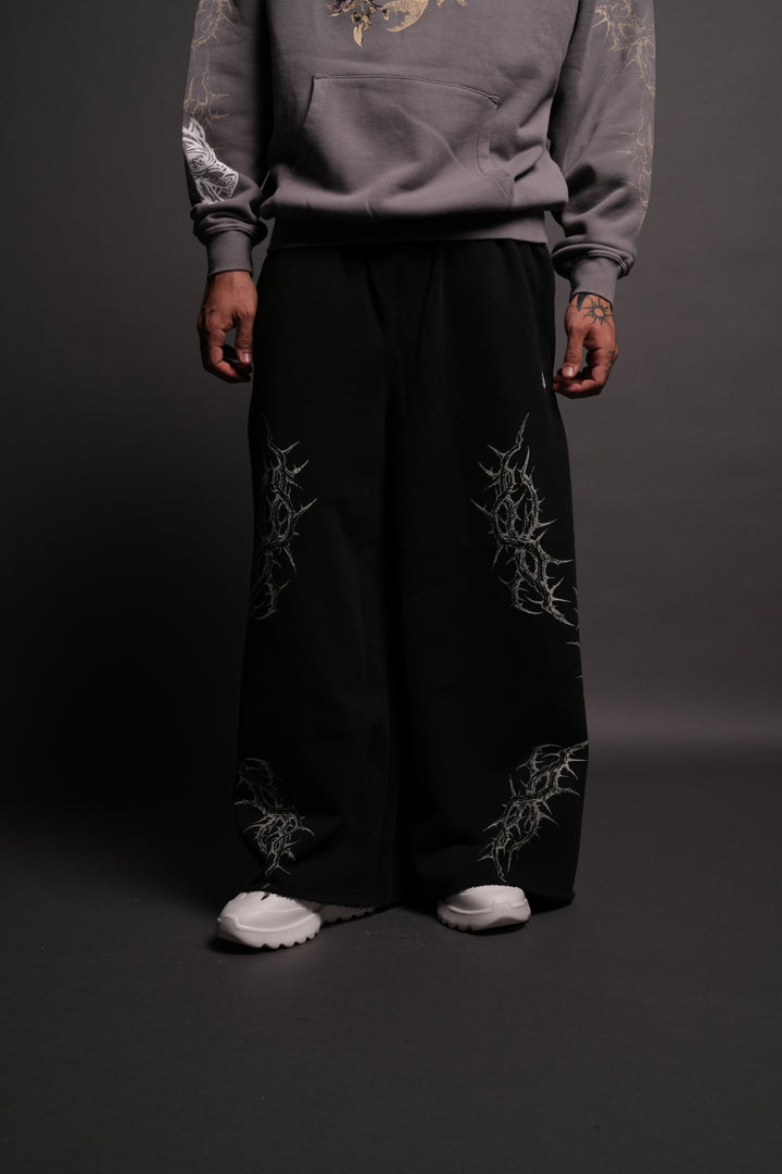 Thorns Oversized Omen Sweat Pants in Black