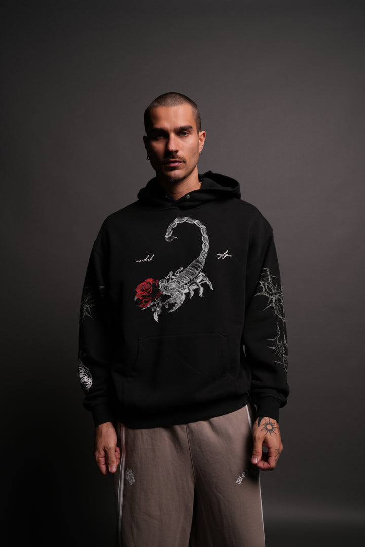 Scorpion Rose "Pierce" Hoodie in Black
