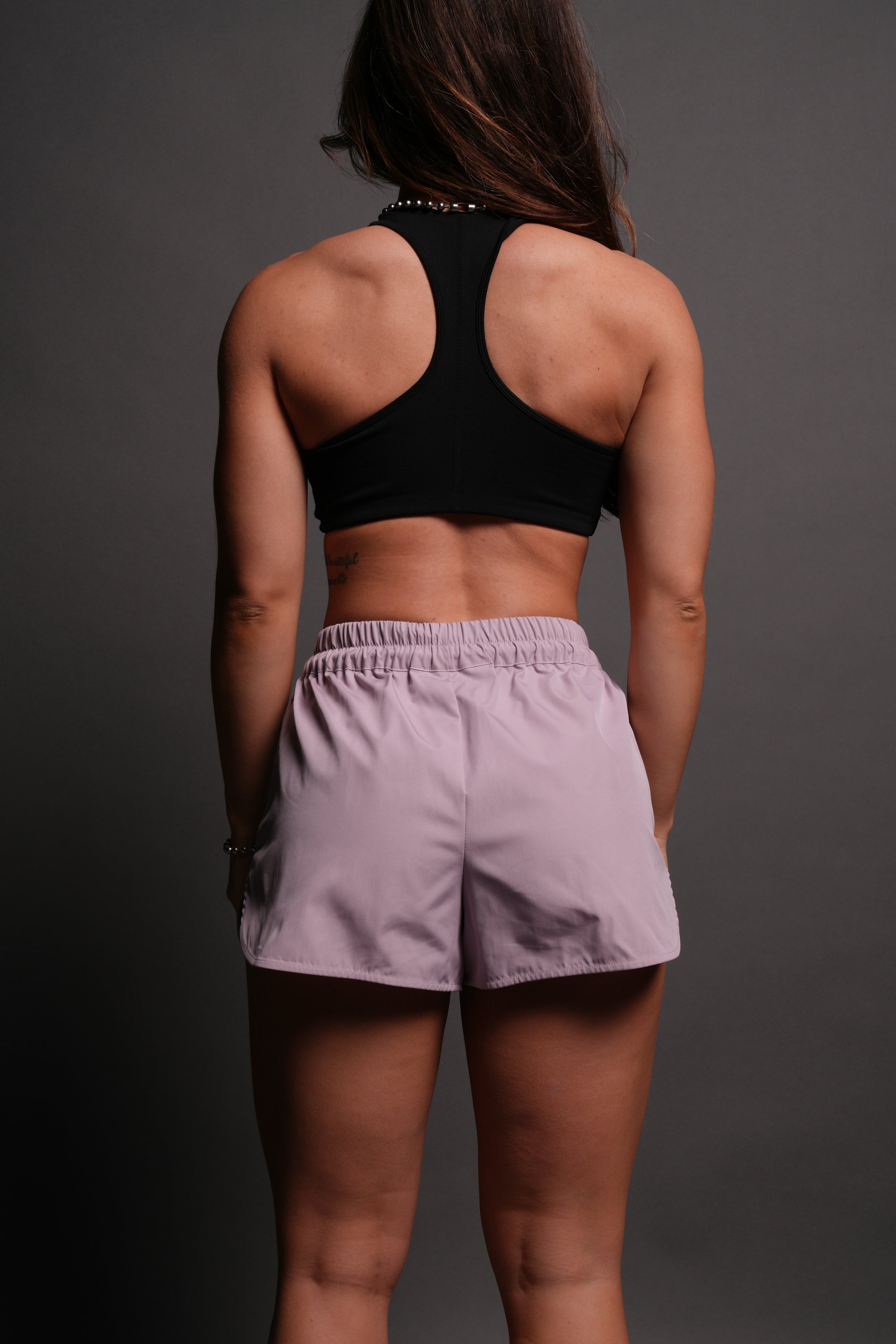Dual Wolf Nadia Track Shorts in Purple Smoke