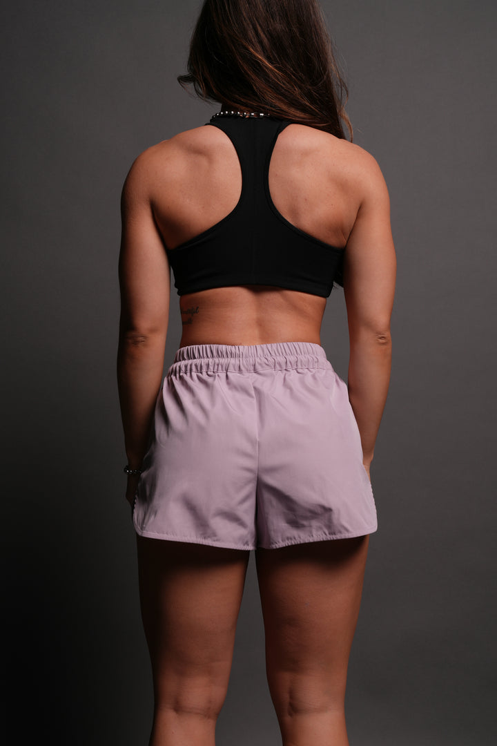 Dual Wolf Nadia Track Shorts in Purple Smoke
