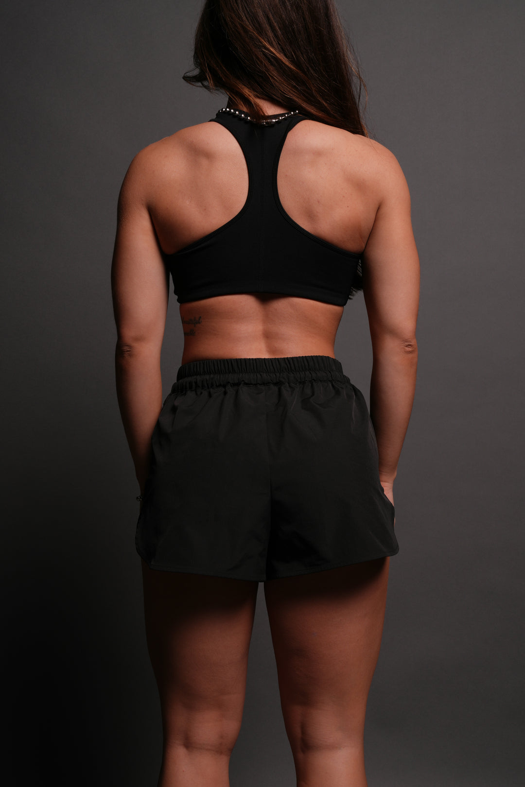 Dual Wolf Nadia Track Shorts in Black