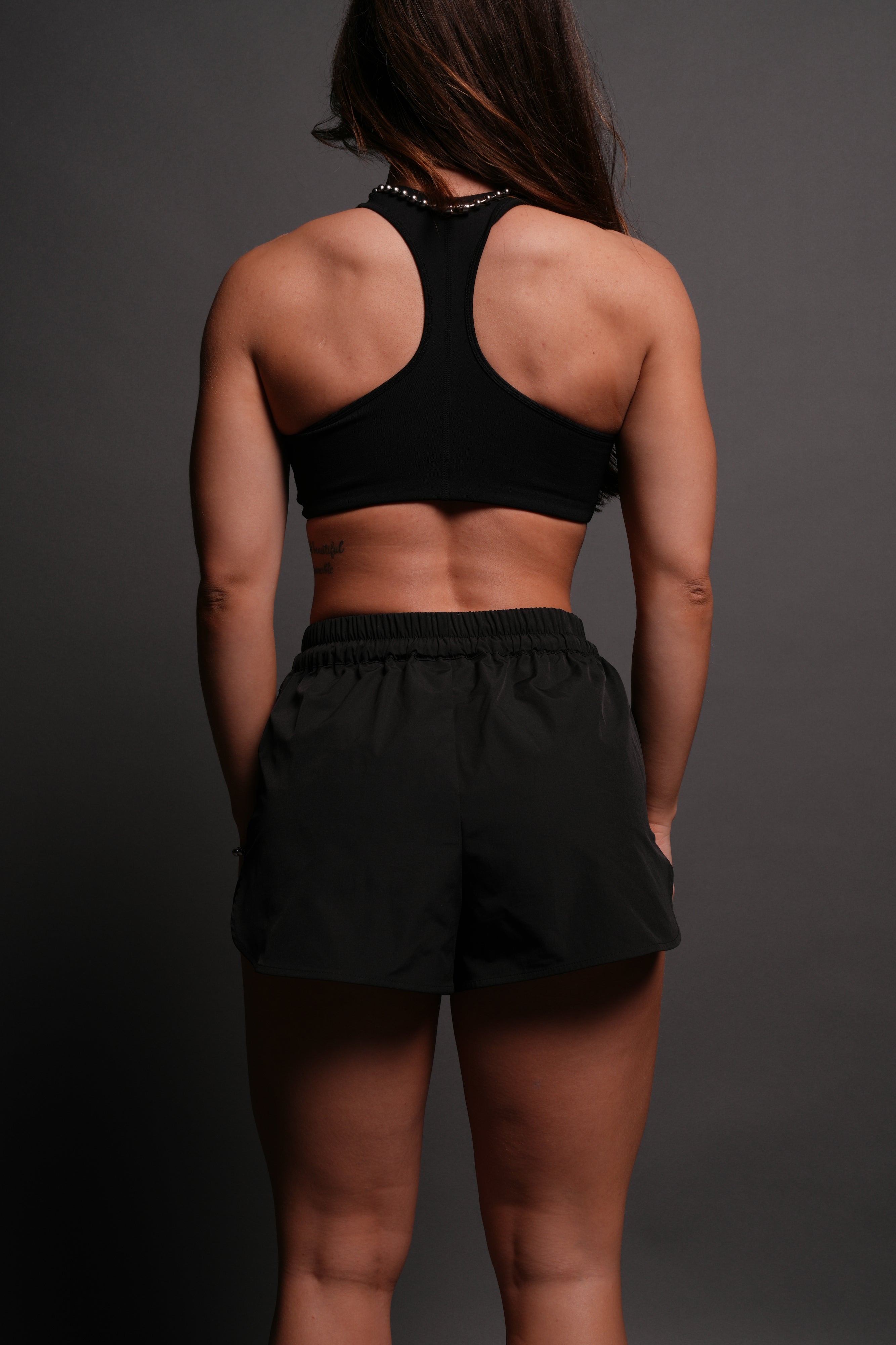 Dual Wolf Nadia Track Shorts in Black
