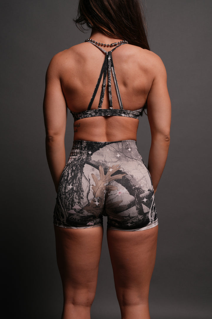 Warrior's Fire Everson Seamless "Huxley" Shorts in Starry Blossom Woodland Camo