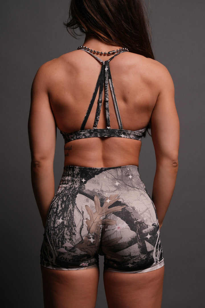 Warrior's Fire "Everson" Alexa Seamless Bra in Starry Blossom Woodland Camo