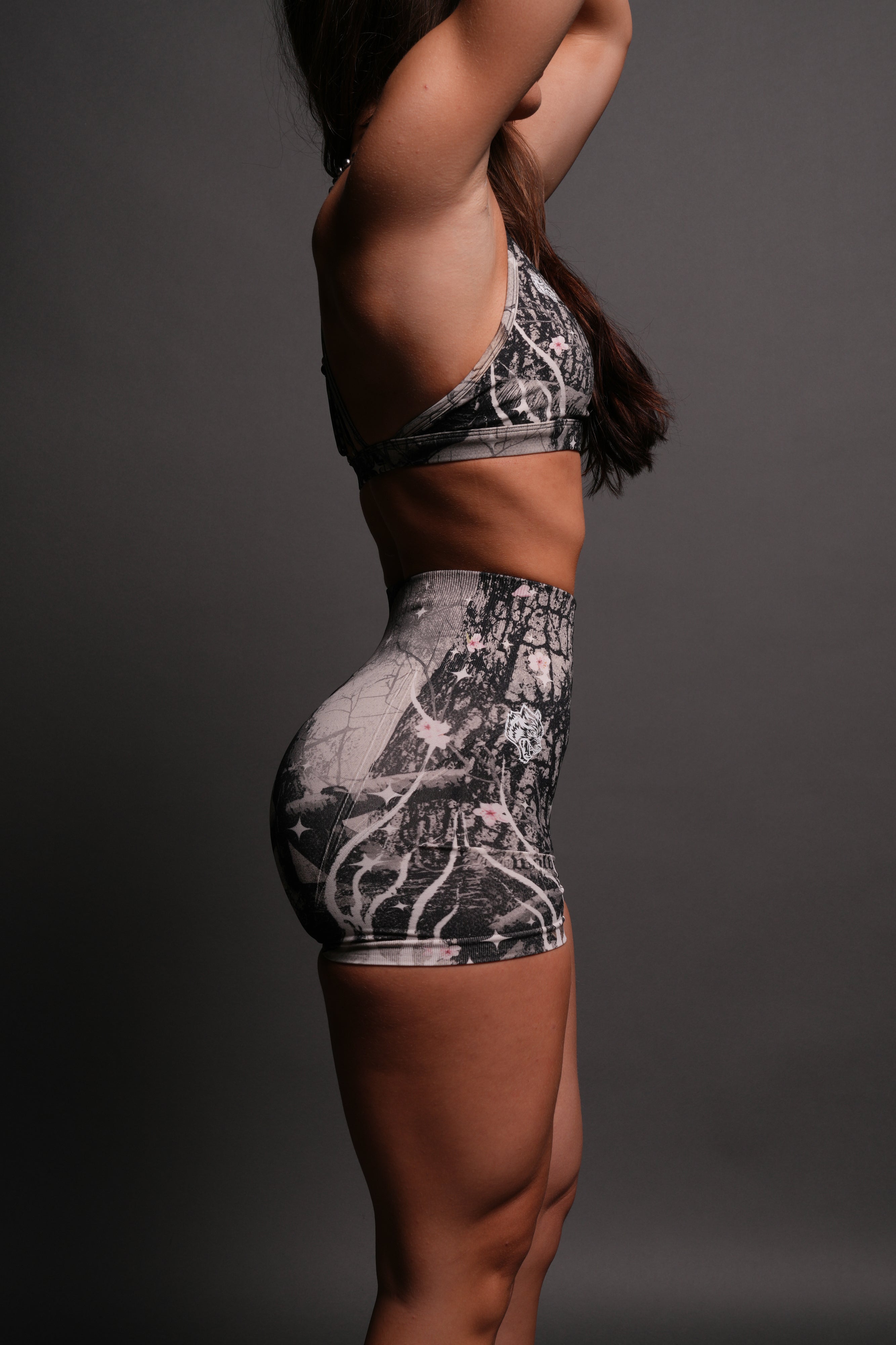 Warrior's Fire Everson Seamless "Huxley" Shorts in Starry Blossom Woodland Camo