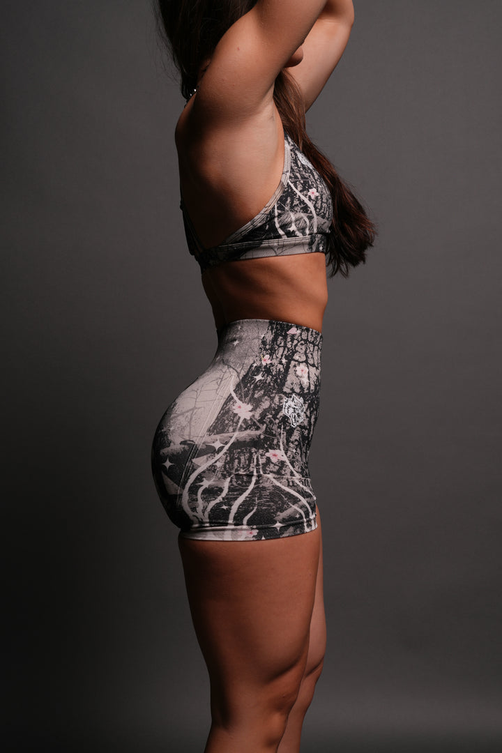 Warrior's Fire Everson Seamless "Huxley" Shorts in Starry Blossom Woodland Camo
