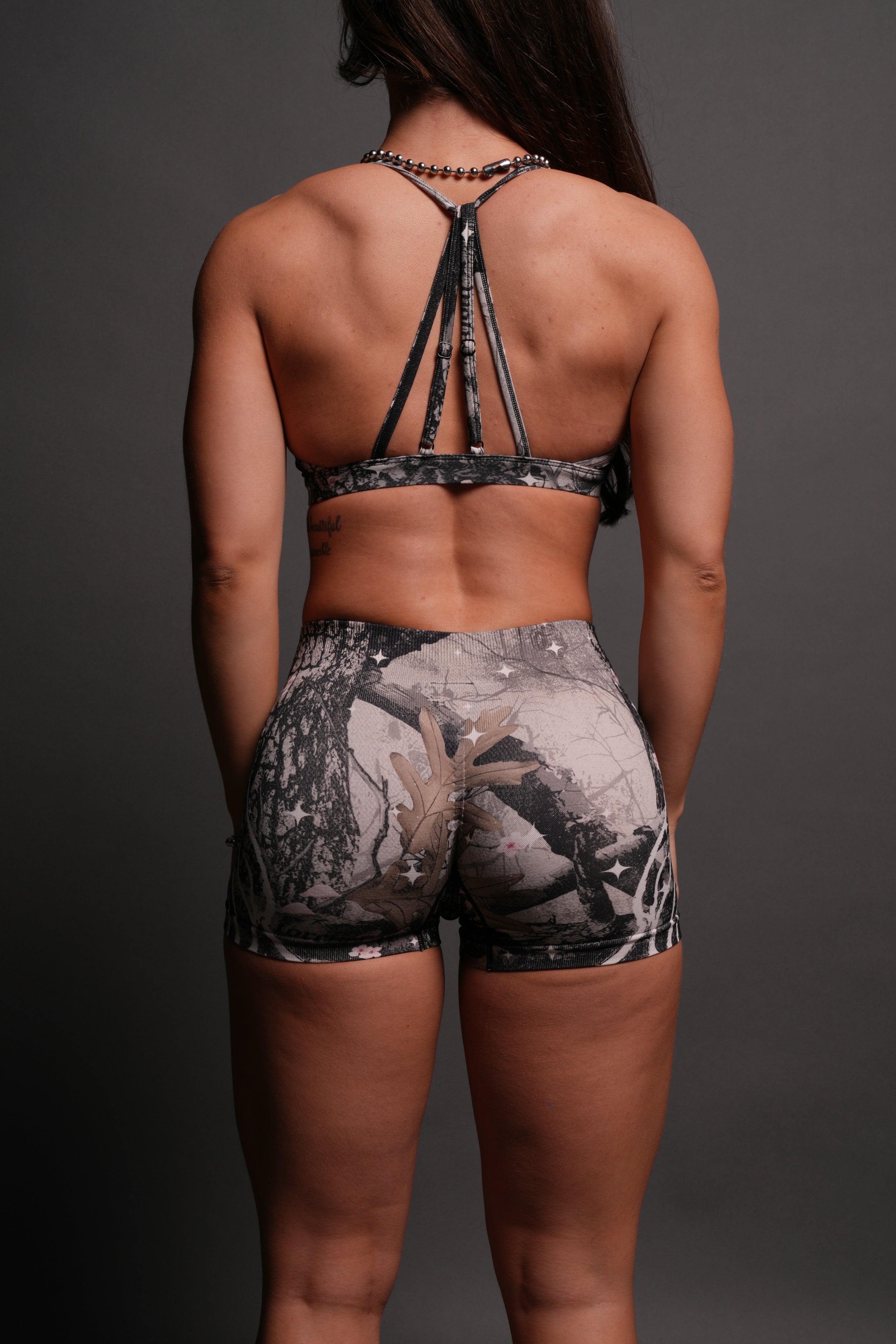 Warrior's Fire Everson Seamless Katya Shorts in Starry Blossom Woodland Camo