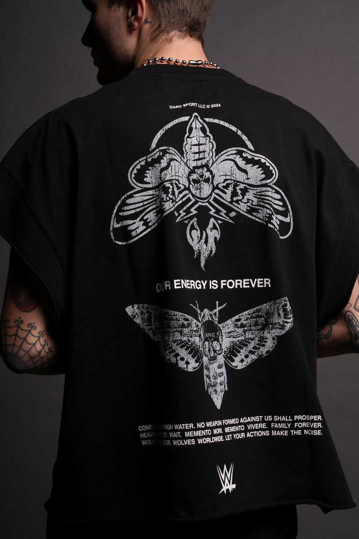 Moth Forever "Grunge" Cut Off Tee in Black