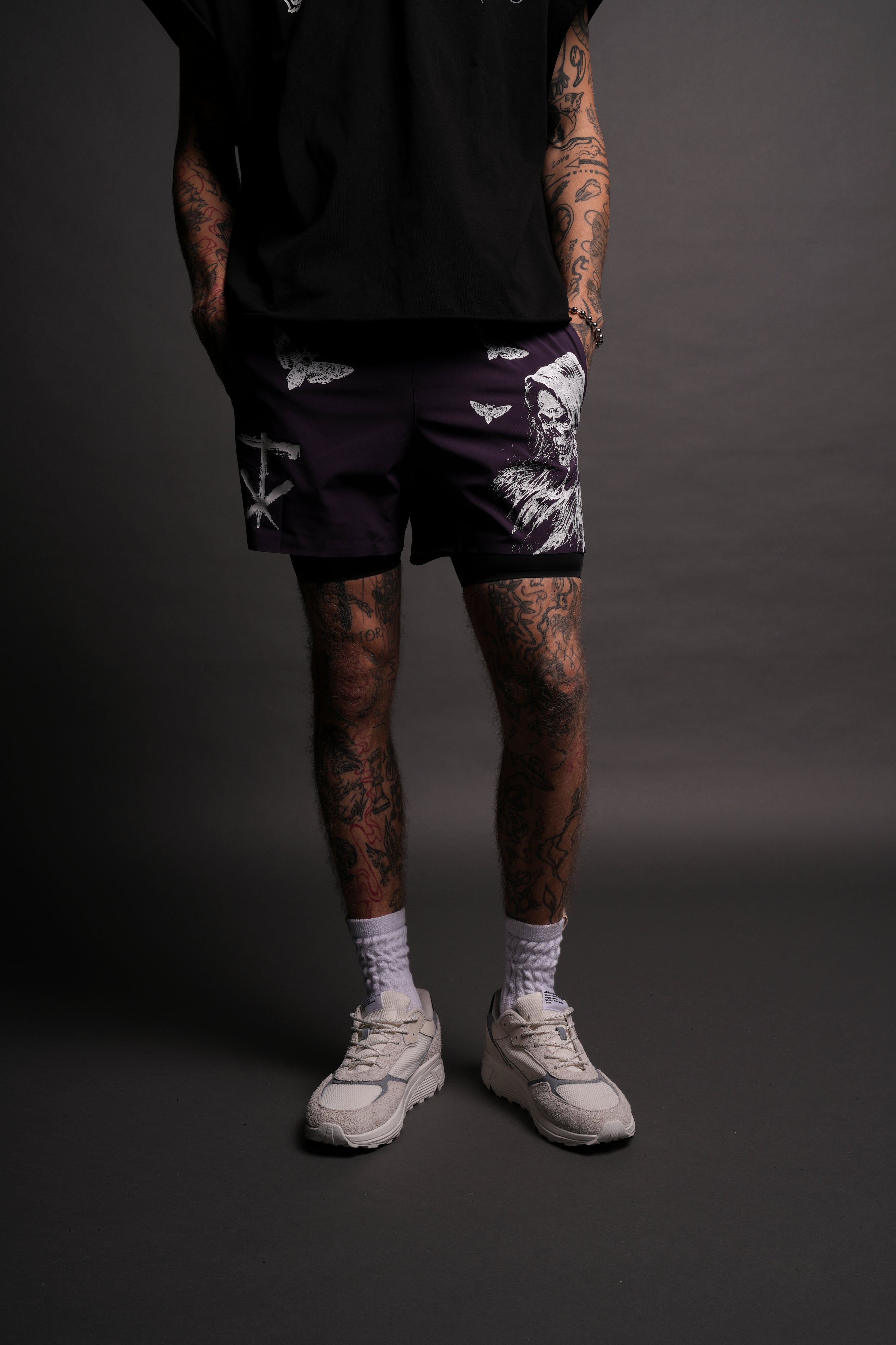 Grim Reaper Compression Shorts in Phantom Purple