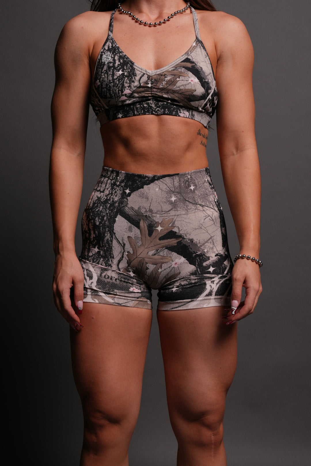 Warrior's Fire Everson Seamless "Huxley" Shorts in Starry Blossom Woodland Camo