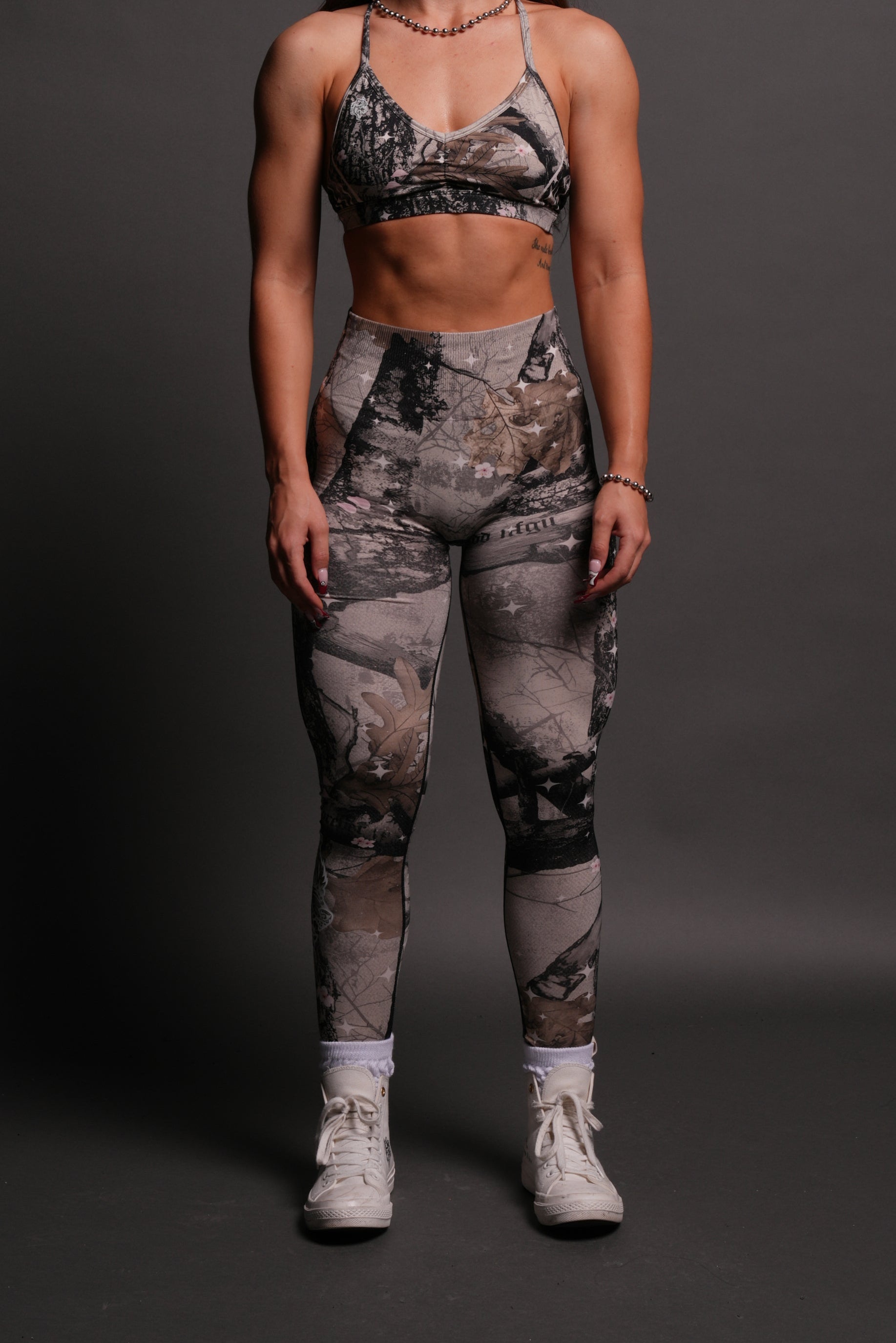 Big Wolf "Everson" Huxley Scrunch Leggings in Starry Blossom Woodland Camo
