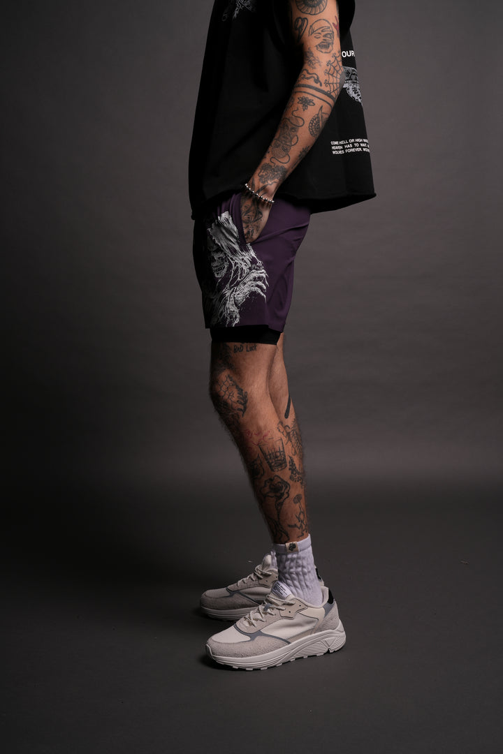 Grim Reaper Compression Shorts in Phantom Purple