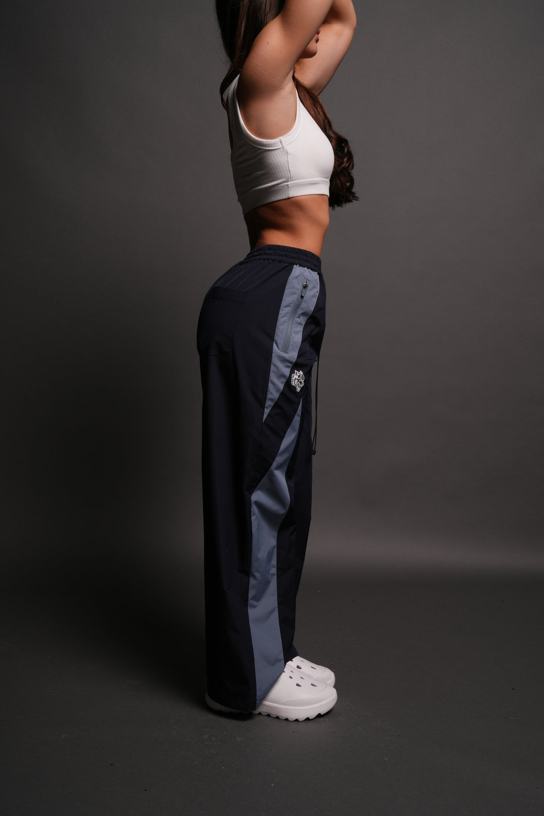 Dual Wolf She Brolic Track Pants in Midnight Blue/Denim