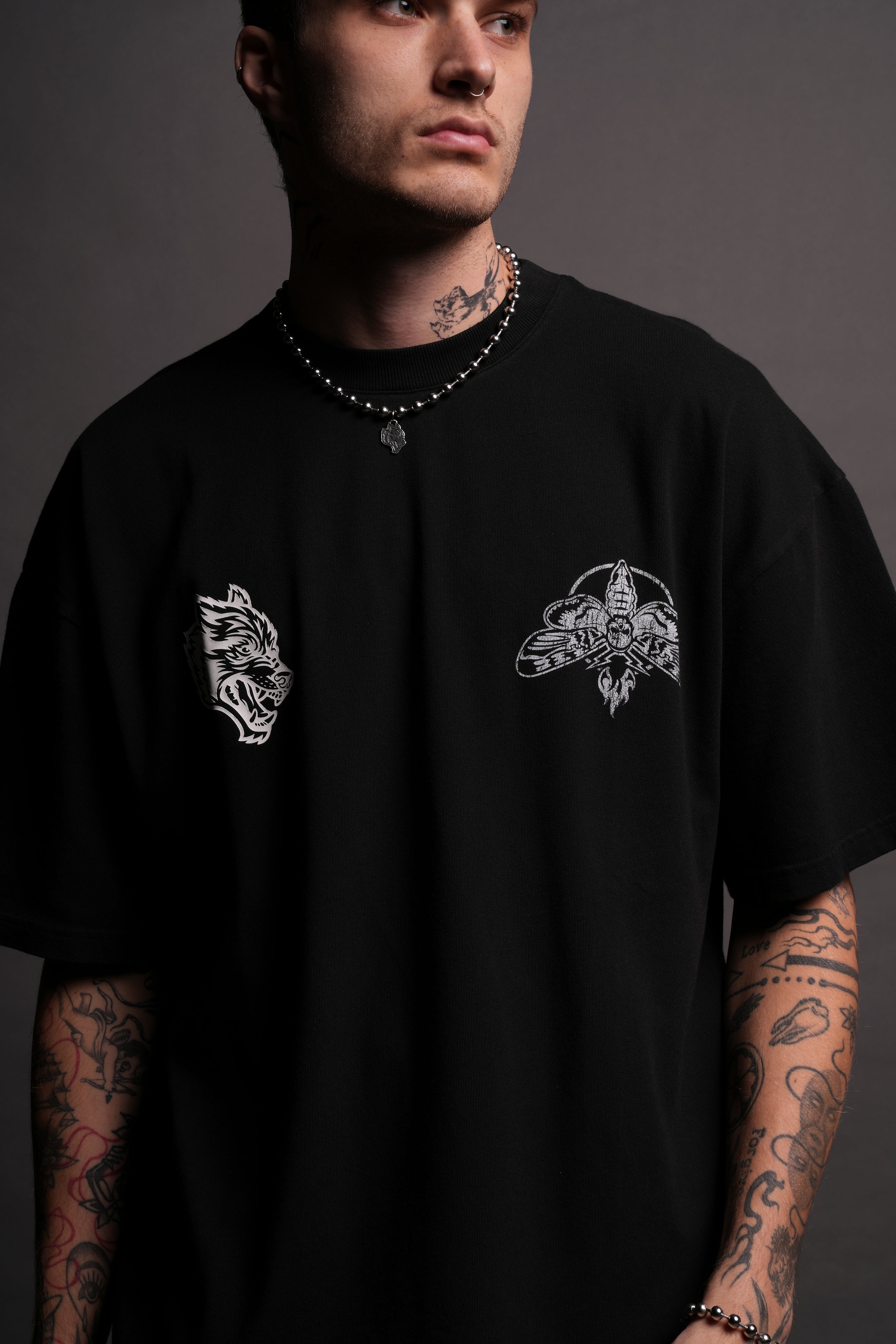 Moth Forever "Premium" Oversized Tee in Black