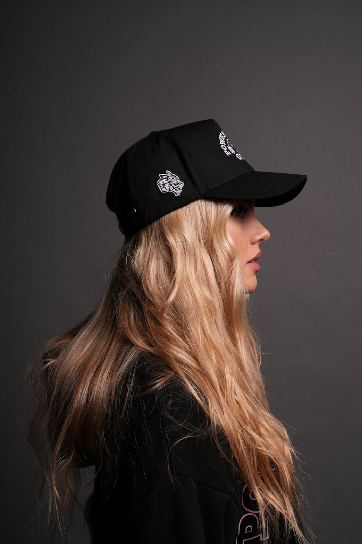 Powerhouse Of The Wolves 5 Panel Hat in Black