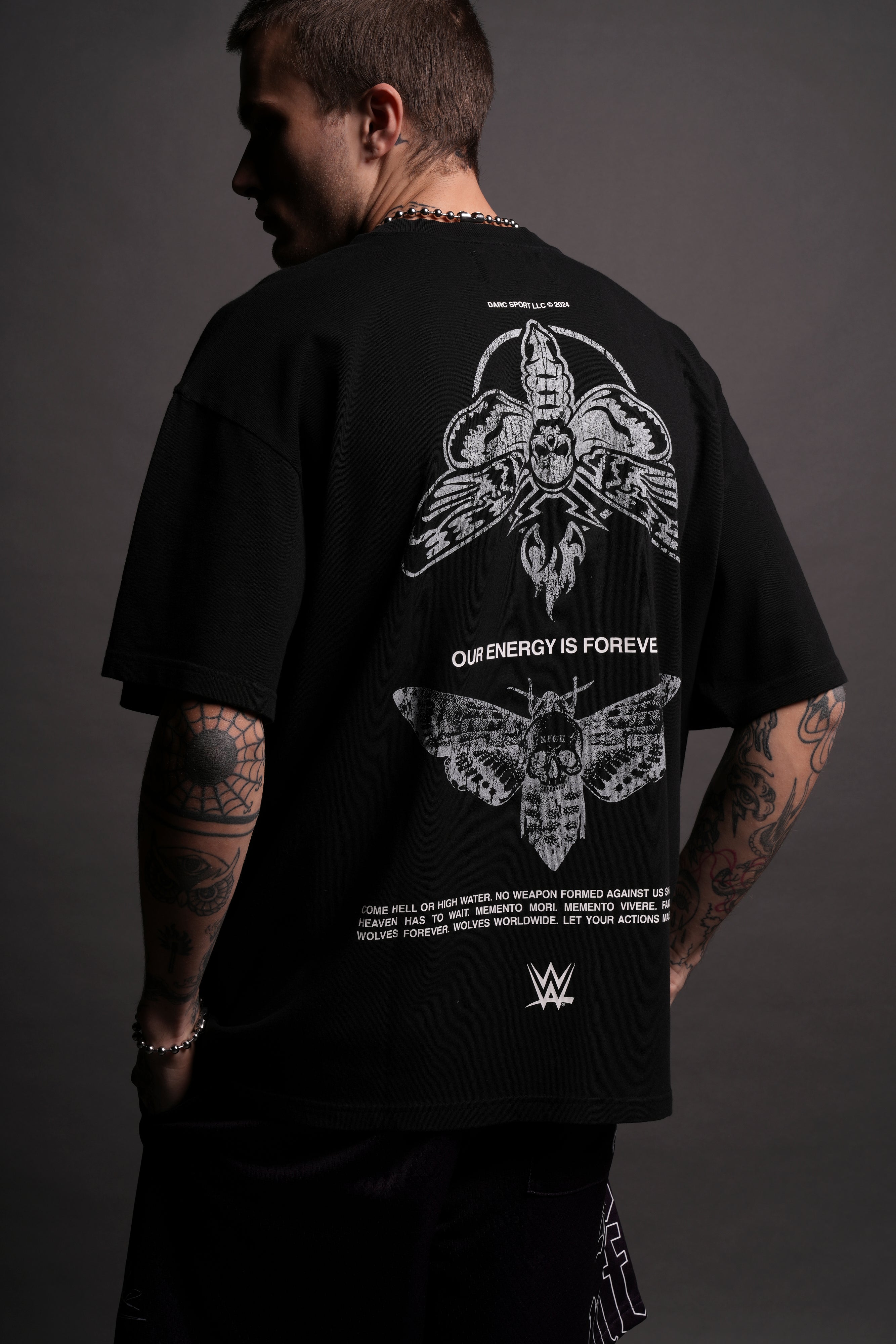 Moth Forever "Premium" Oversized Tee in Black