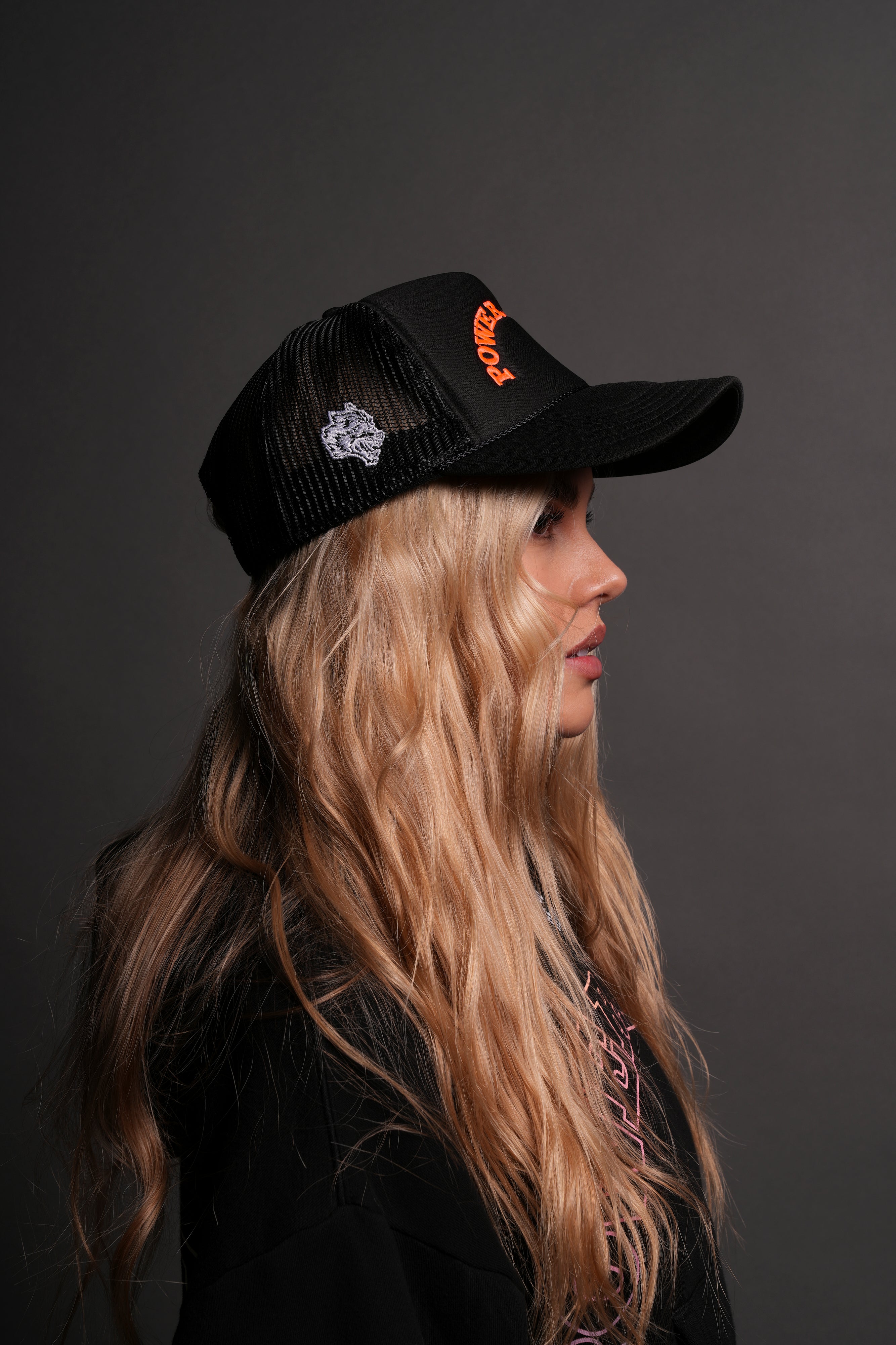 Powerhouse Trucker Hat in Black