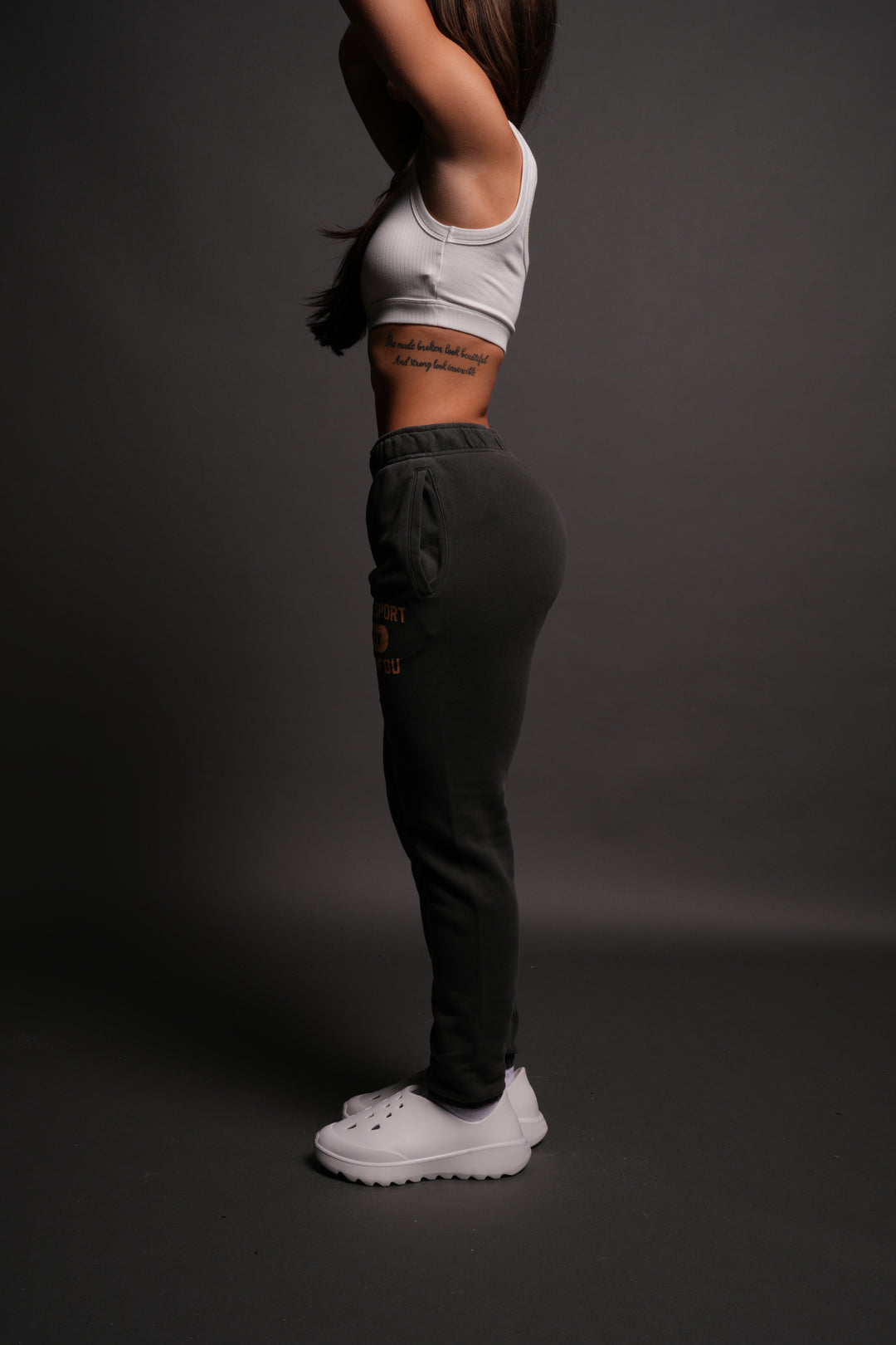 Wolves Forever She Post Lounge Sweats in Wolf Gray