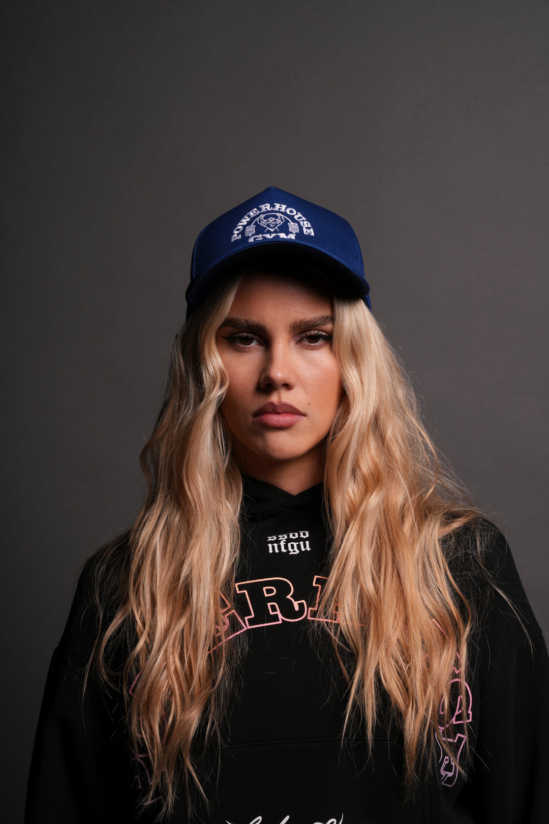 Powerhouse Of The Wolves 5 Panel Hat in Darc Cobalt