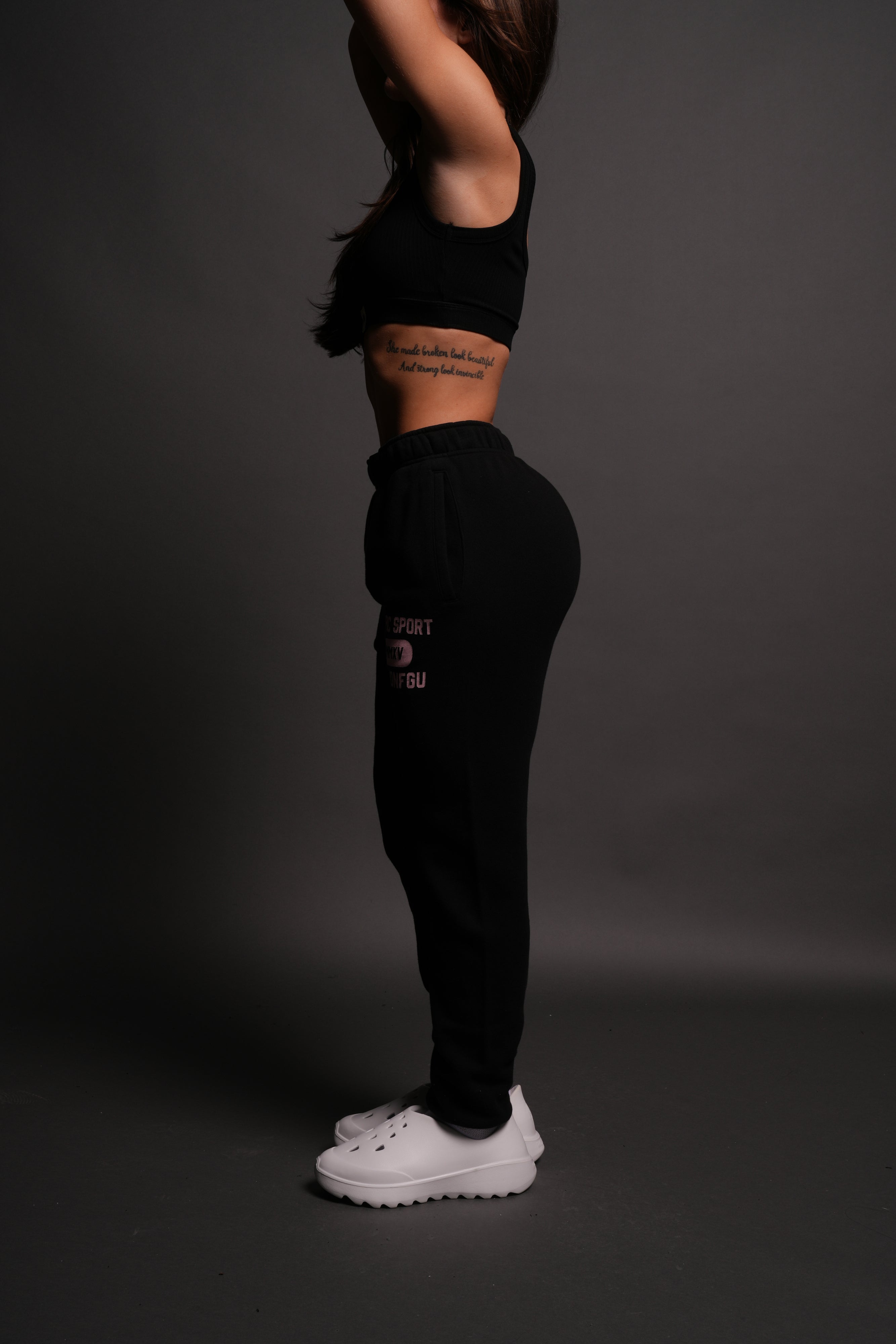 Wolves Forever She Post Lounge Sweats in Black