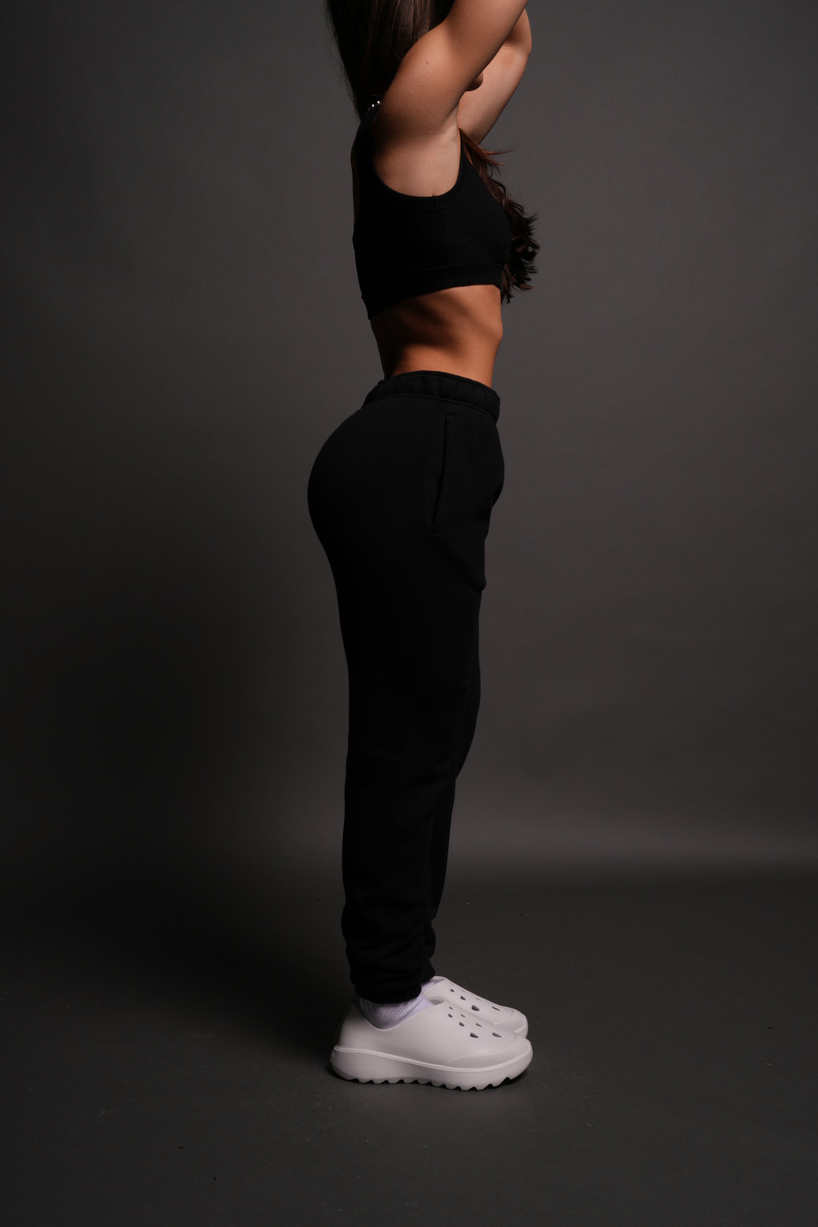 Wolves Forever She Post Lounge Sweats in Black