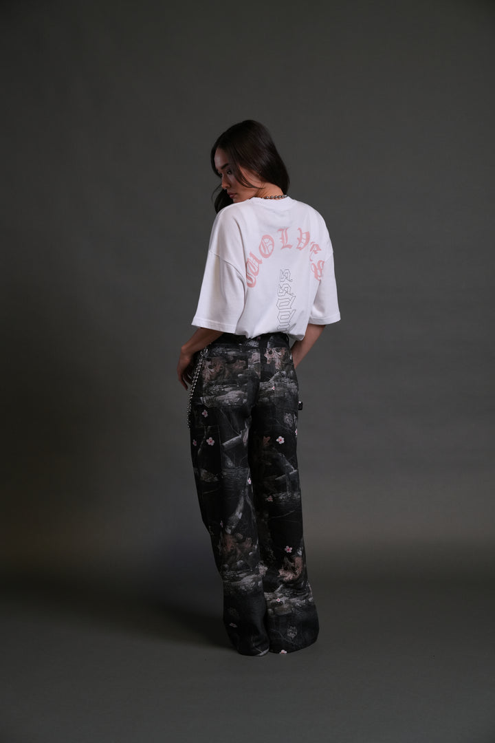 Won't Give Up "Premium" Oversized Tee in White