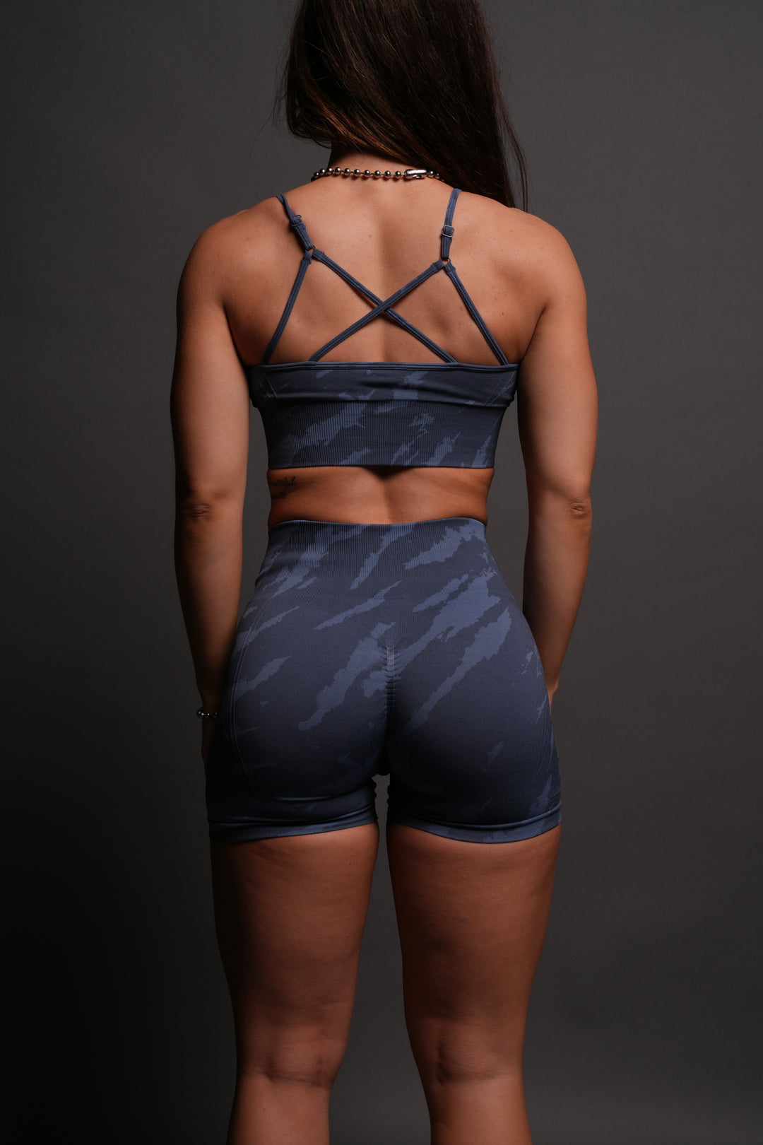 Dual Wolf Everson Seamless "Huxley" Shorts in Ocean Blue Native Camo