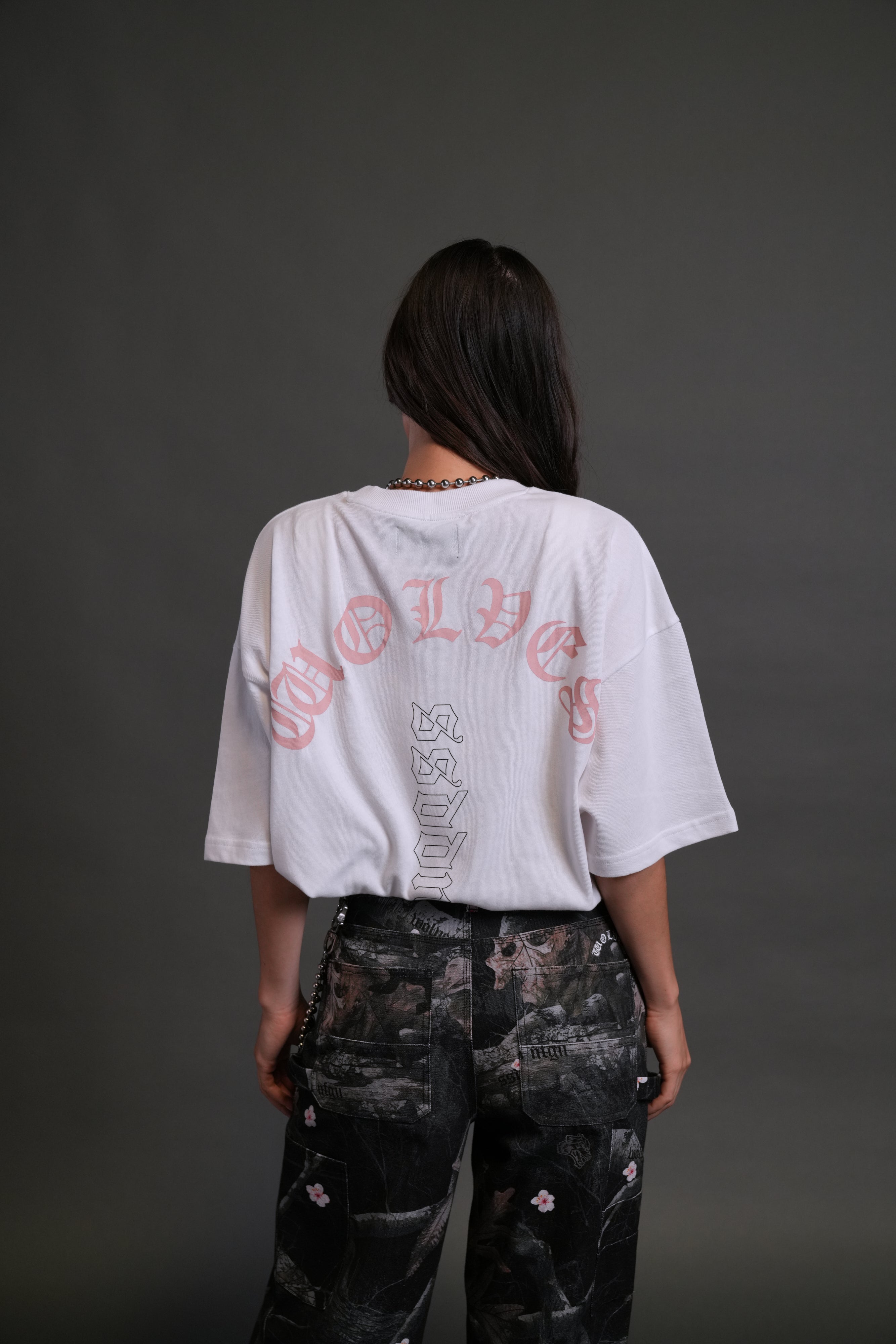 Won't Give Up "Premium" Oversized Tee in White
