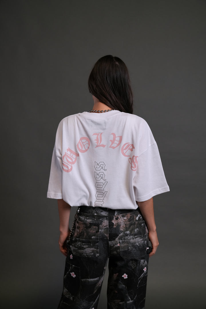 Won't Give Up "Premium" Oversized Tee in White
