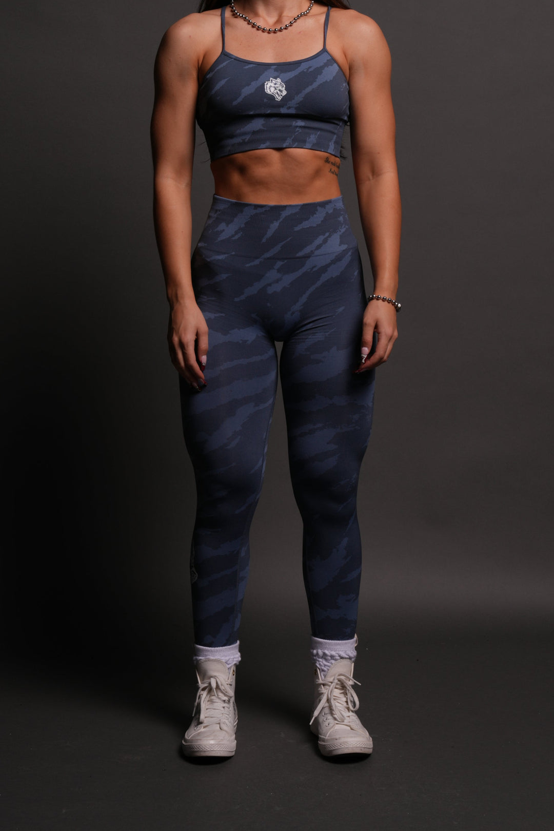 Big Wolf "Everson" Huxley Scrunch Leggings in Ocean Blue Native Camo