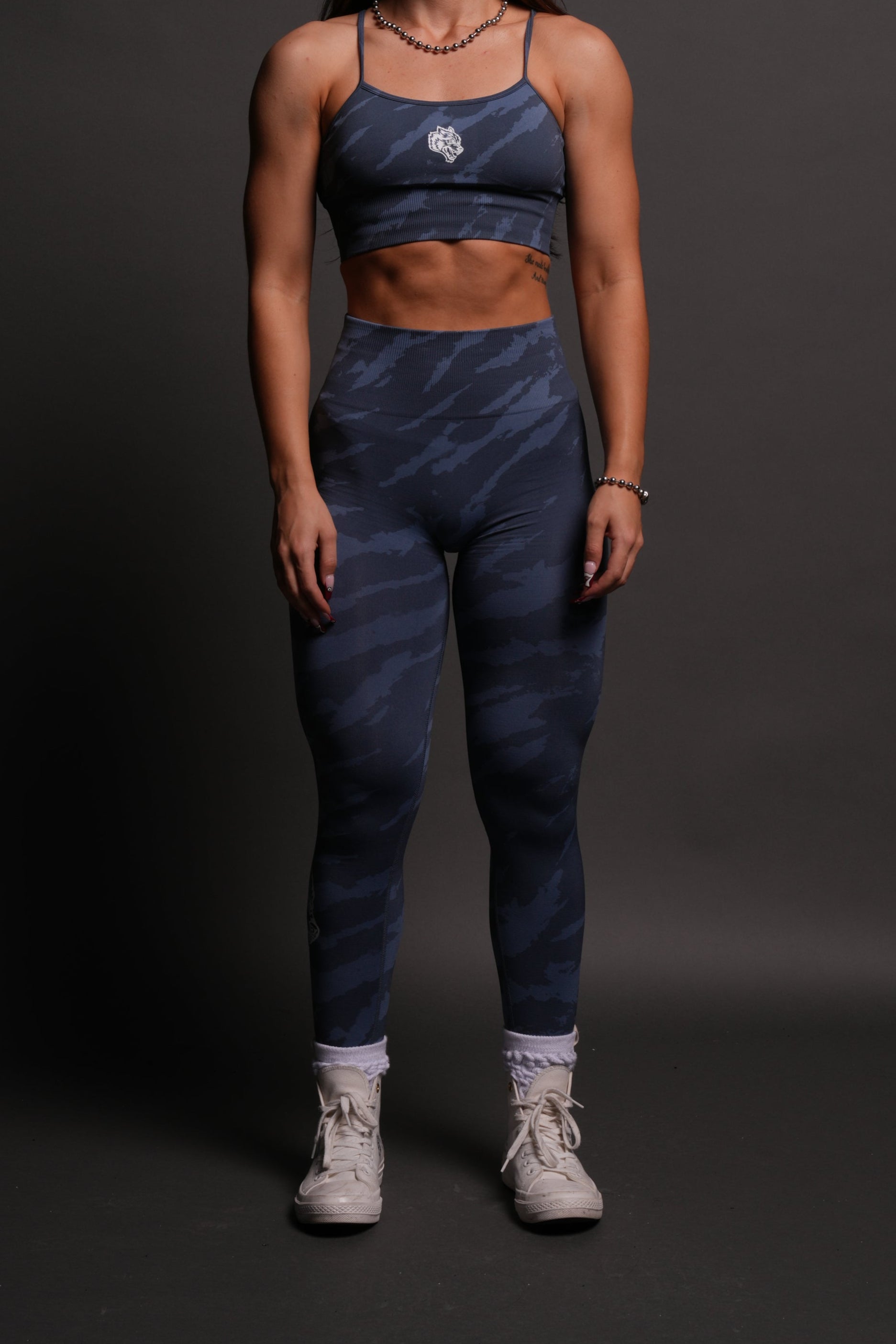 Big Wolf "Everson" Huxley Scrunch Leggings in Ocean Blue Native Camo