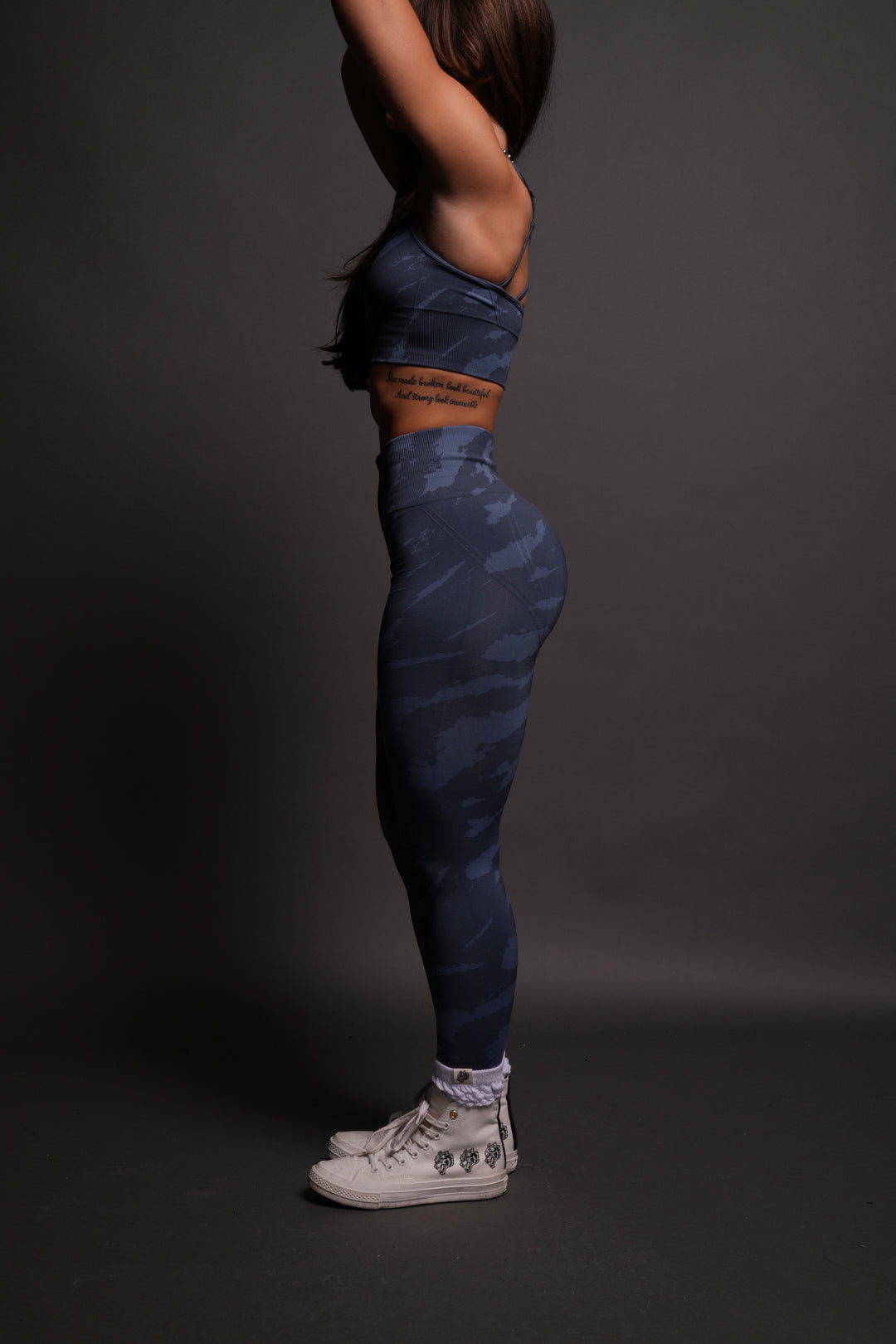Big Wolf "Everson" Huxley Scrunch Leggings in Ocean Blue Native Camo