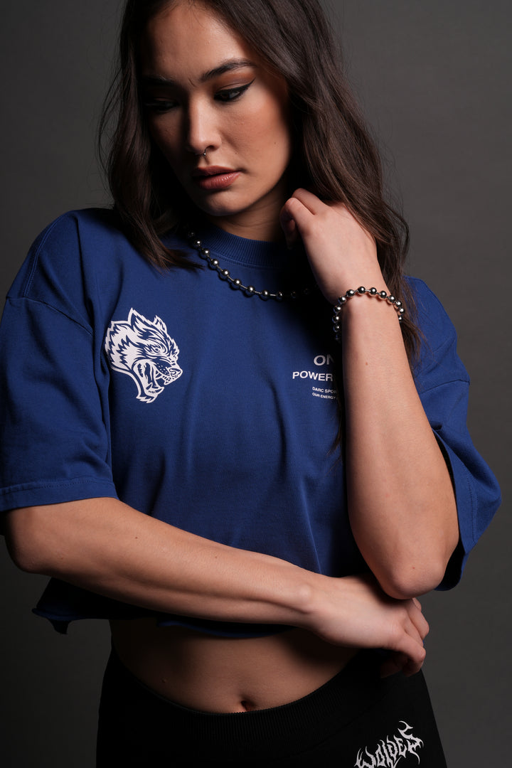 Only Us Gym "Premium" Oversized (Cropped) Tee in Darc Cobalt