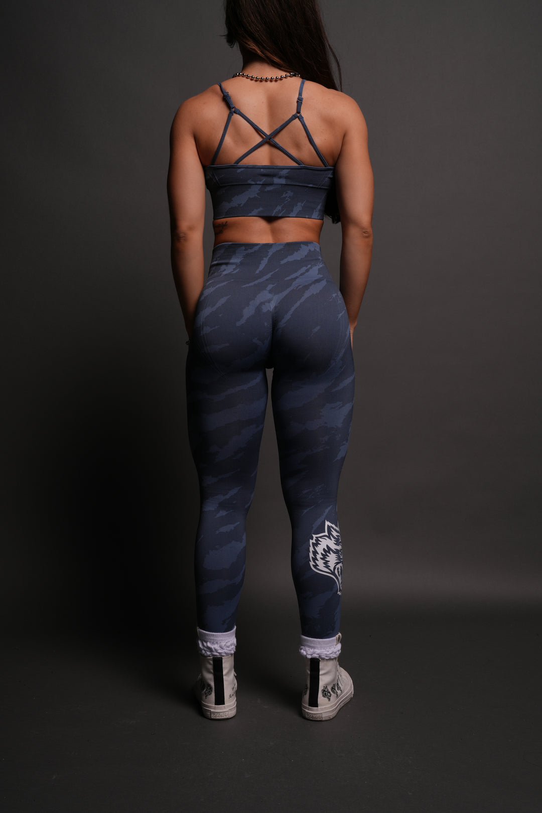 Big Wolf "Everson" Huxley Scrunch Leggings in Ocean Blue Native Camo