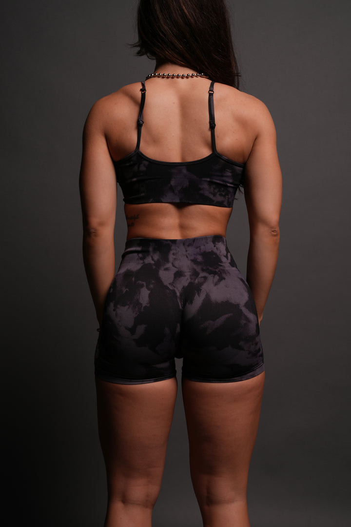Dual Wolf Everson Seamless "Training" Shorts in Big Purple Night Marble