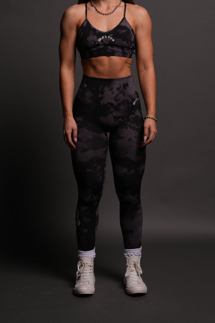 Chopper "Everson" Scrunch Leggings in Big Purple Night Marble