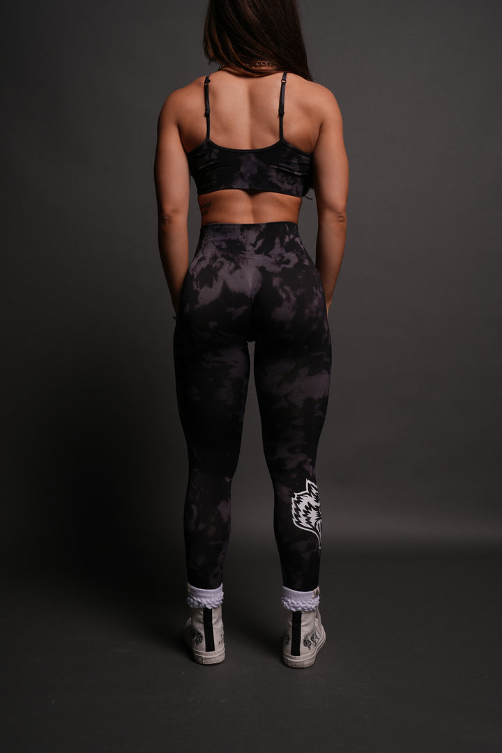 Chopper "Everson" Scrunch Leggings in Big Purple Night Marble
