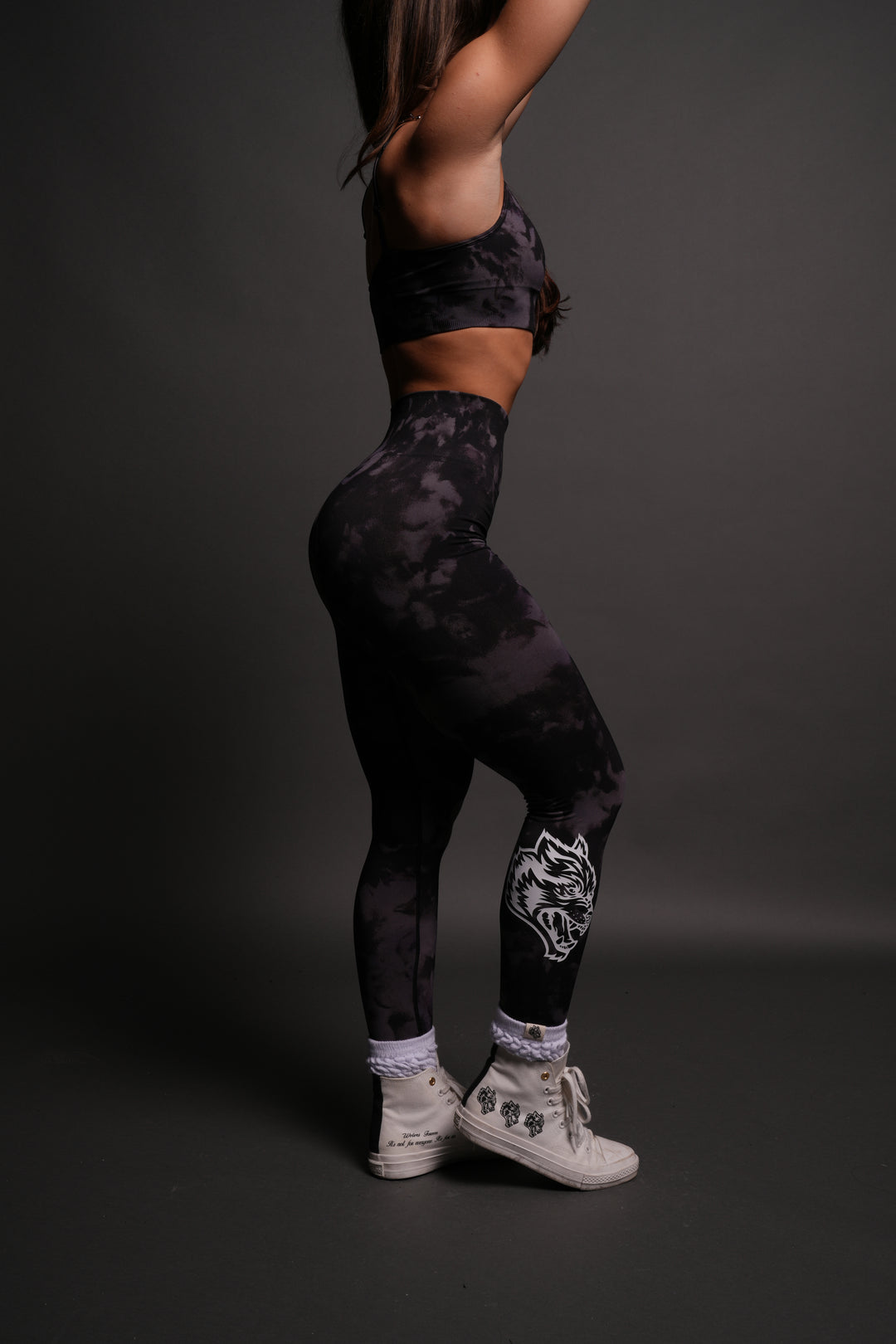 Chopper "Everson" Scrunch Leggings in Big Purple Night Marble