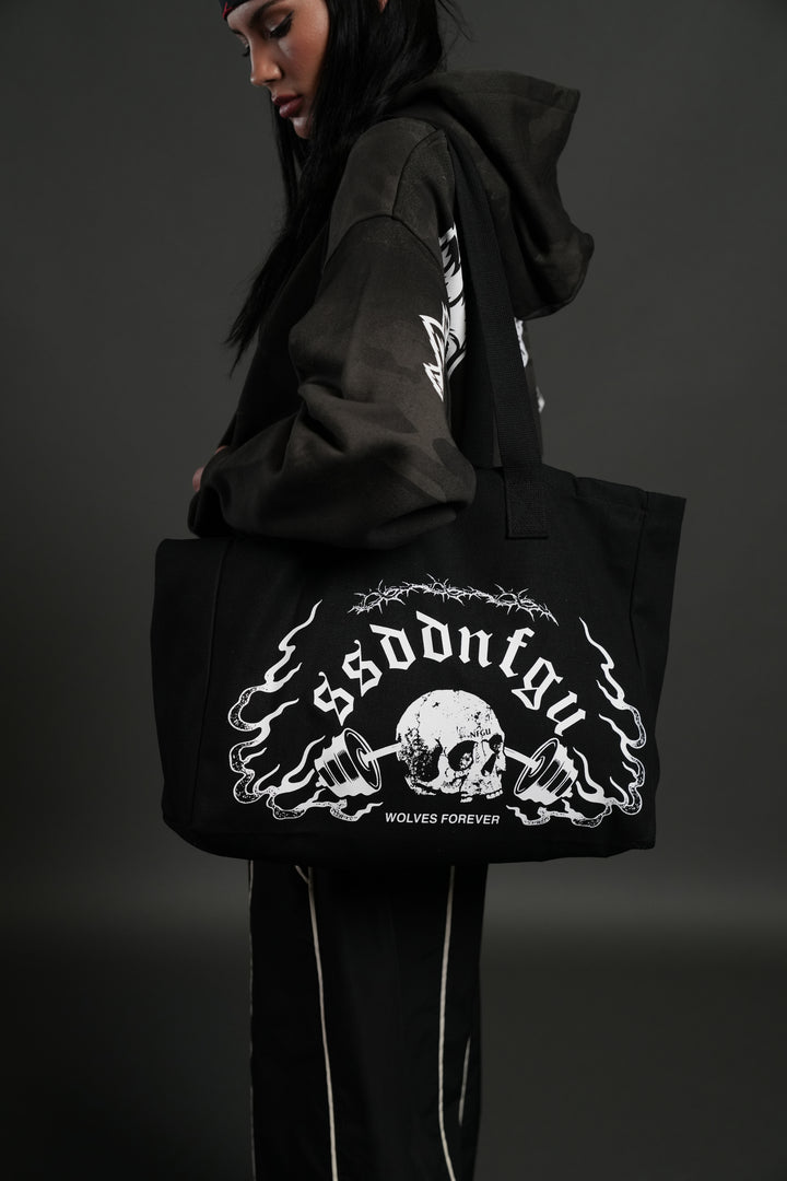 Hannya Inferno Canvas Tote in Black