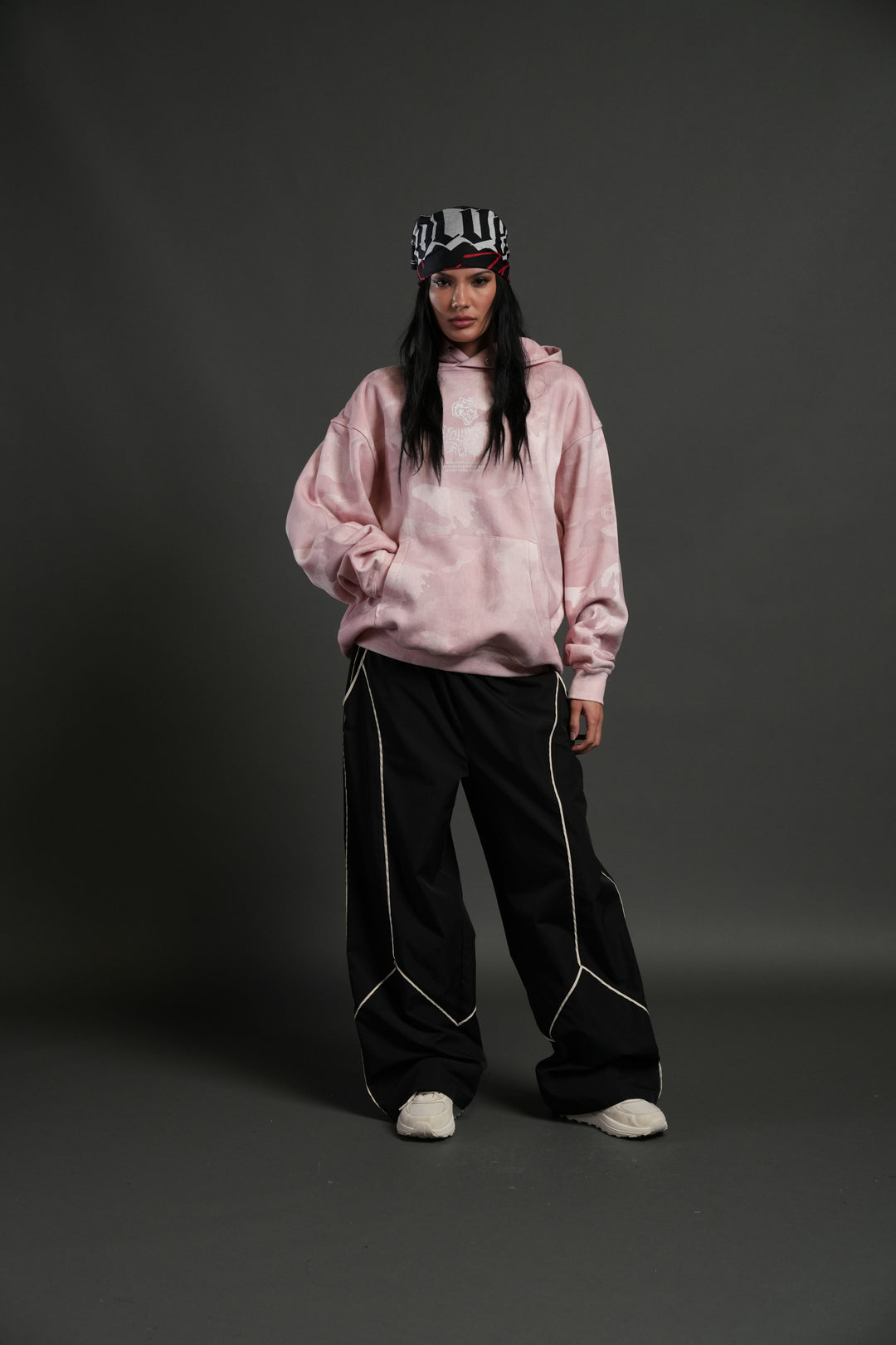 Drip Hesh WLVS FRVR Unisex "Pierce" Hoodie in Blush Vintage Woodland Camo