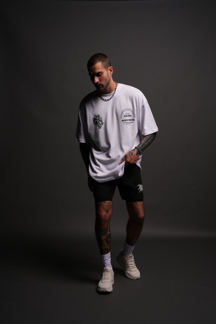 Iron Wolves "Premium" Oversized Tee in White