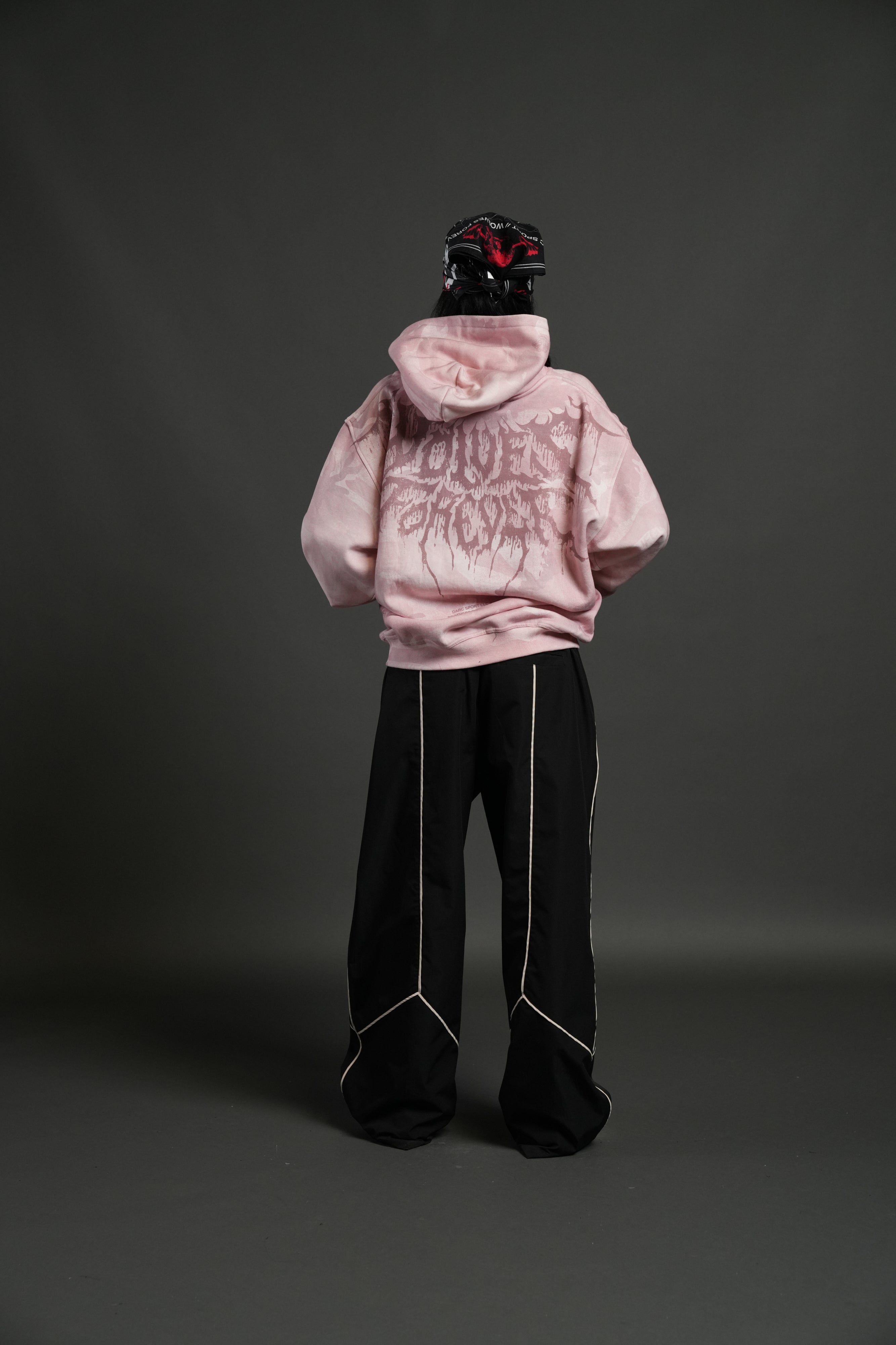 Drip Hesh WLVS FRVR Unisex "Pierce" Hoodie in Blush Vintage Woodland Camo