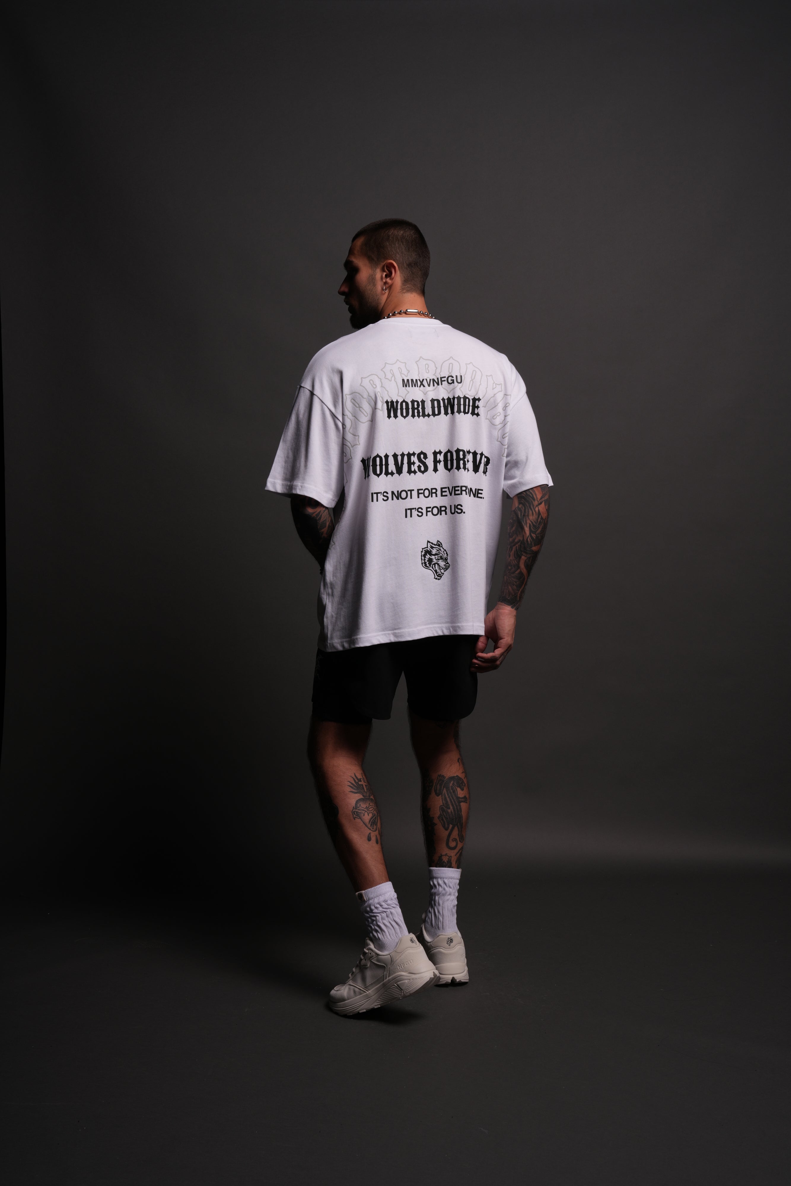 Iron Wolves "Premium" Oversized Tee in White