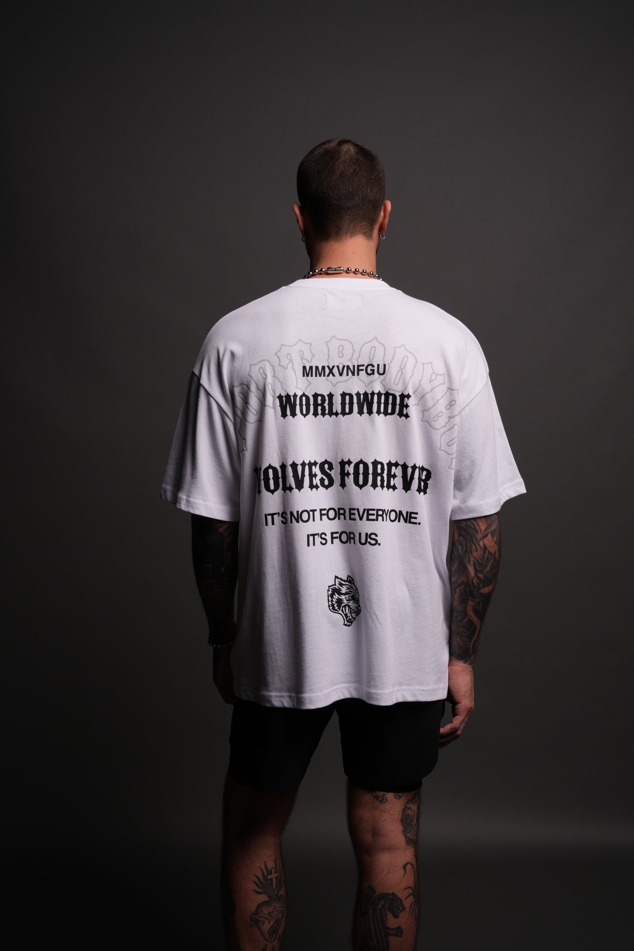 Iron Wolves "Premium" Oversized Tee in White