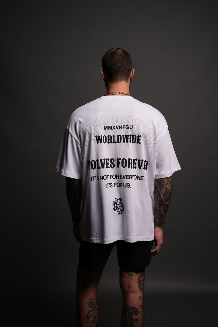 Iron Wolves "Premium" Oversized Tee in White