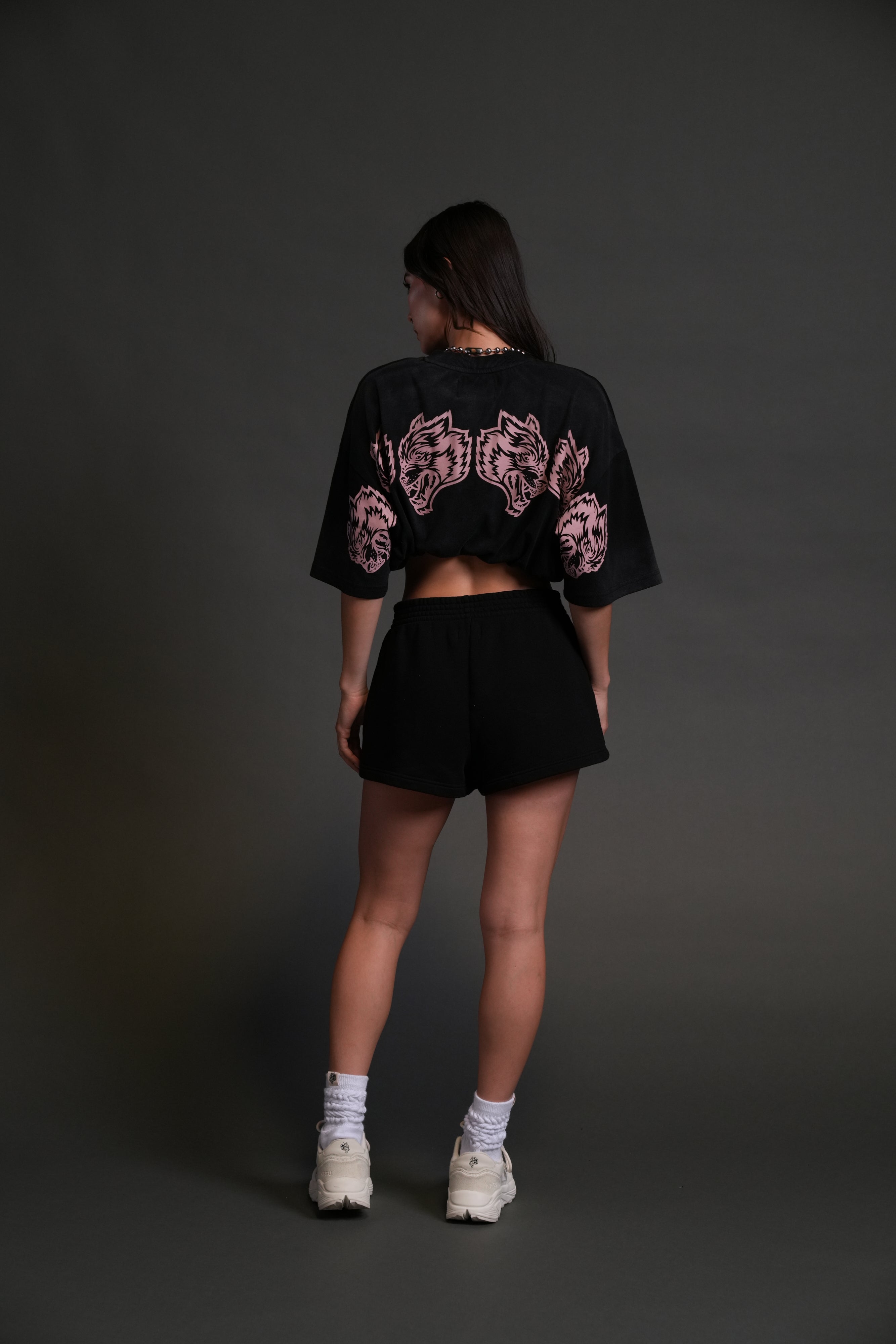 Wolves Have Your Back "Premium" Oversized Tee in Black Halo Wash