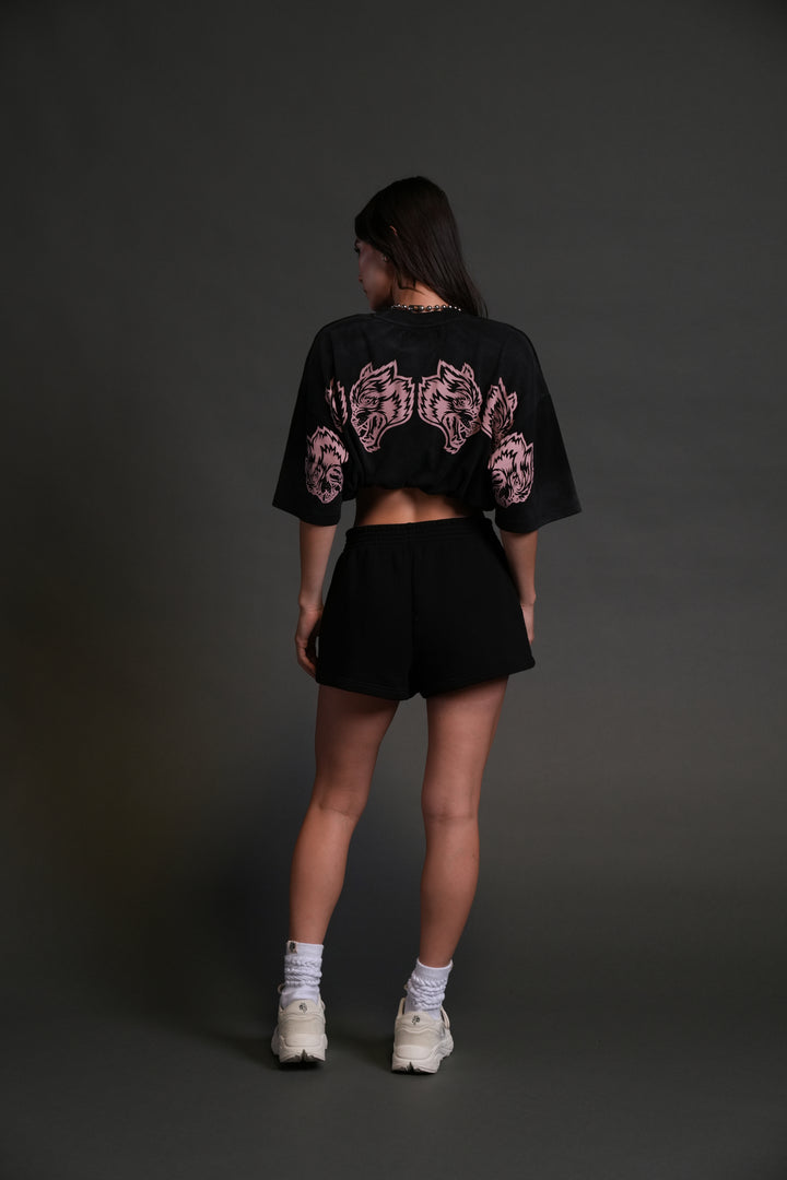 Wolves Have Your Back "Premium" Oversized Tee in Black Halo Wash
