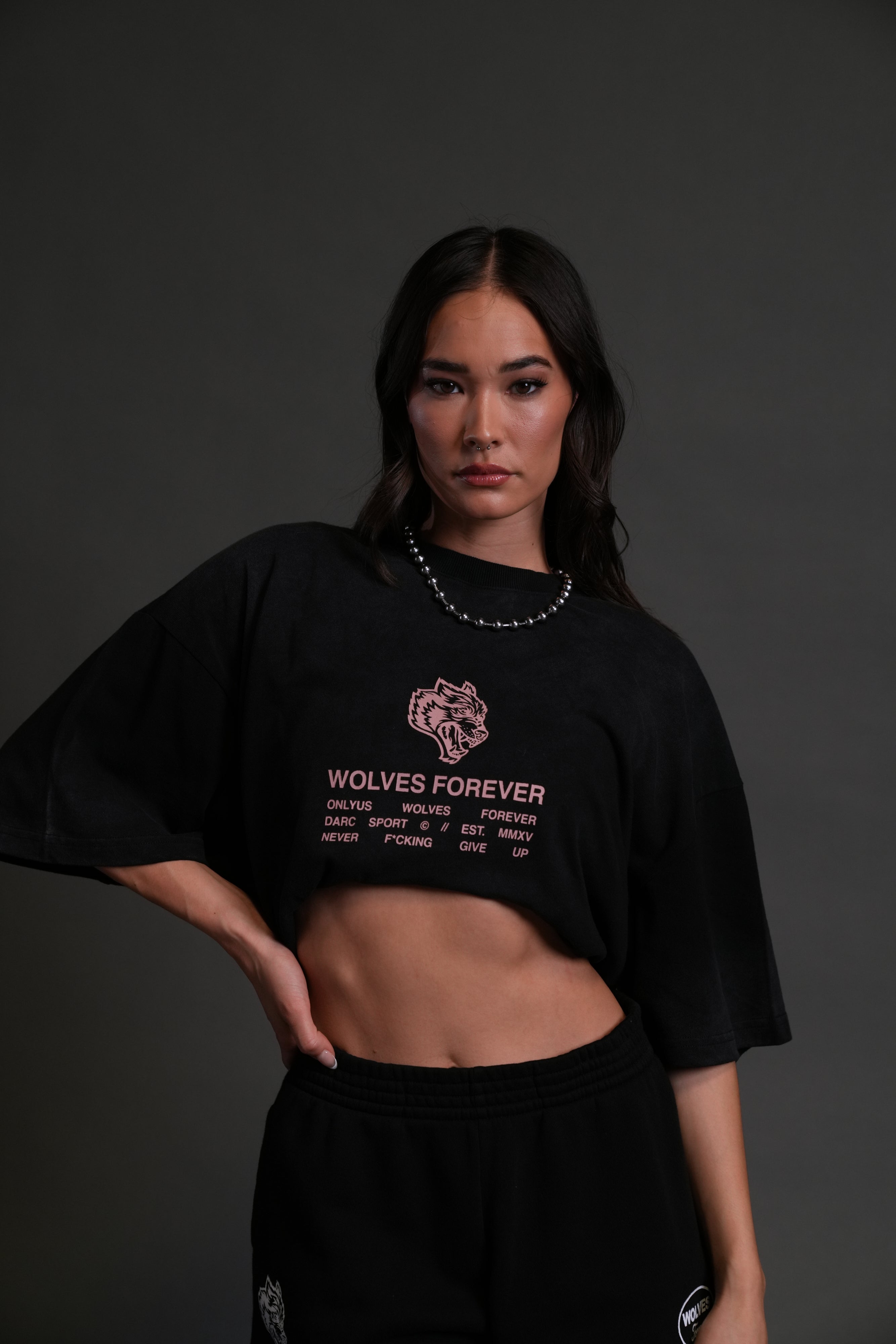 Wolves Have Your Back "Premium" Oversized Tee in Black Halo Wash
